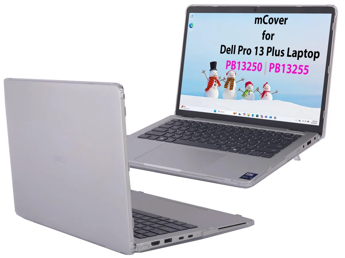 mCover Housse uniquement compatible pour 13,3" Dell Pro 13 Plus PB13250 PB13255 à charnière ou PC Windows 2-en-1 (2025-2026) (ne convient pas pour tout autre modèle Dell) - Transparent