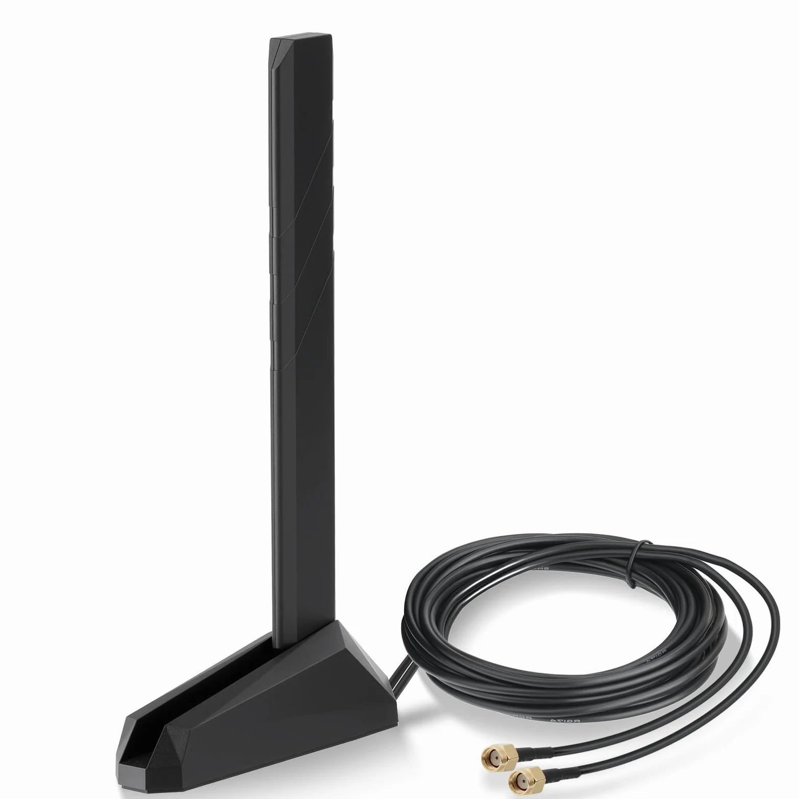 Eightwood Antenne WiFi 7 2,4 GHz 5 GHz 6 GHz WLAN 6E Antenne Tri-Bande WiFi Base magnétique avec câble d'extension de 2 m pour Bluetooth PC Carte mère WLAN Cartes PCI Carte WiFi Routeur