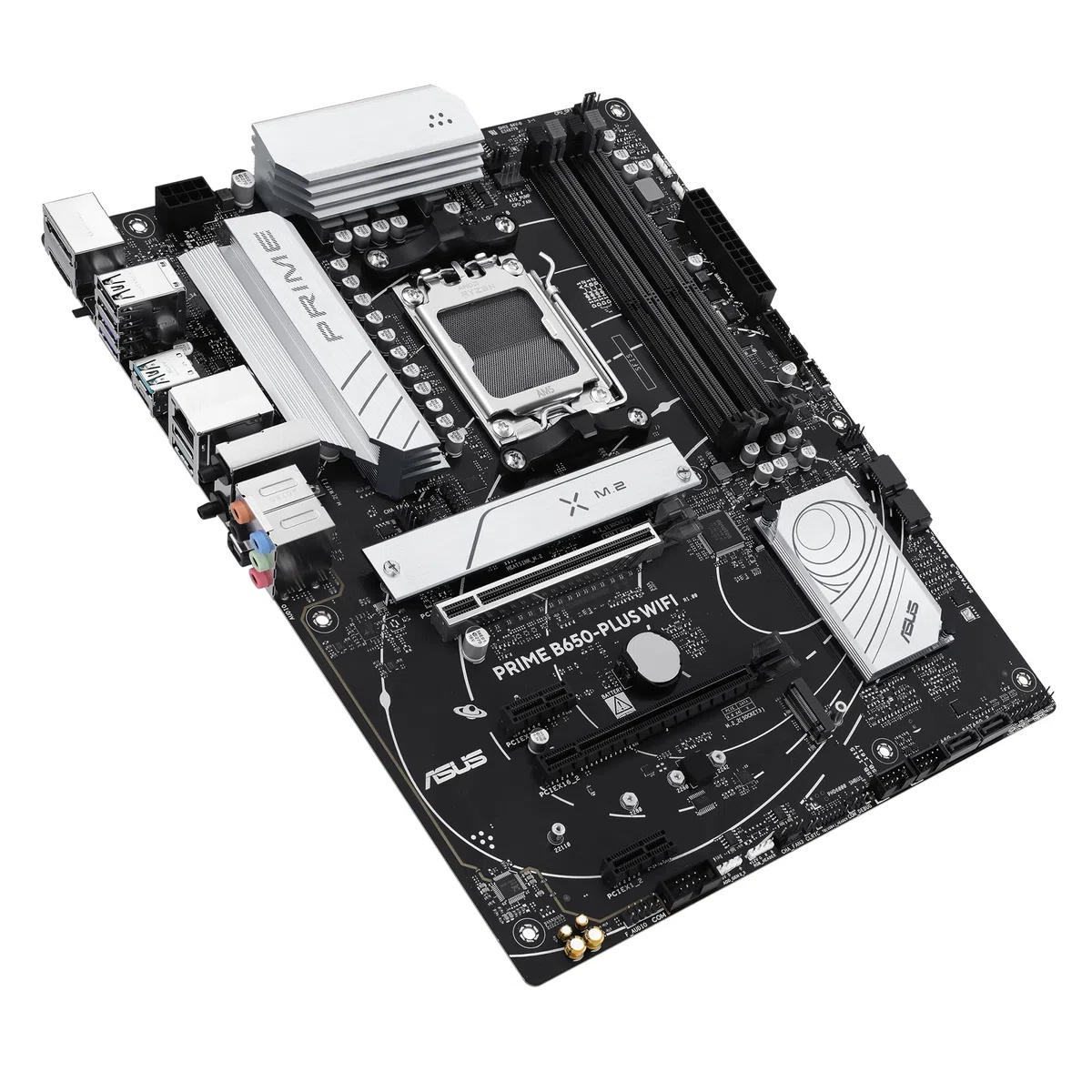 ASUS Prime B650-PLUS Carte mère WiFi AMD B650 AM5 Ryzen Desktop 9000 8000 & 7000 ATX, DDR5, PCIe 5.0 M.2, LAN 2,5 Go, WiFi 6E, HDMI, SATA 6 Gbit/s, USB Type-C, BIOS Flashback, Thunderbolt 4 en-tête