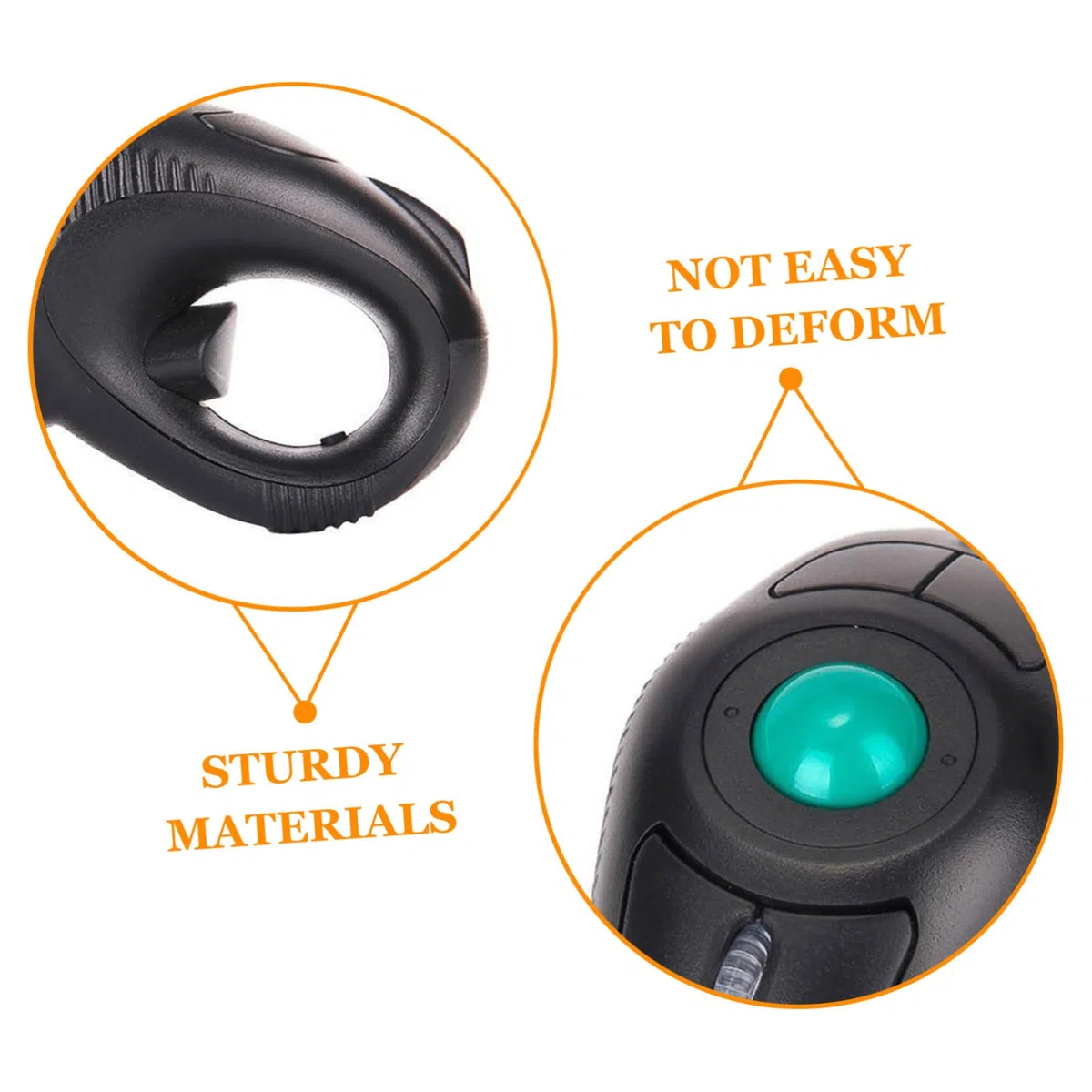 ABOOFAN Souris sans Fil Ergonomique à Port USB 2.4g Trackball, Design en Plastique Noir Confortable pour Ordinateur Portable, 5 Boutons, Forme Dauphin