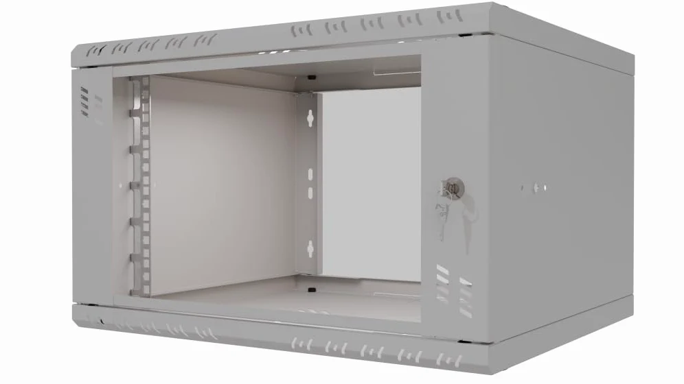 Armoire Réseau 19 Pouces - Baie Informatique 6U - Baie de Brassage pour Montage Mural - Capacité de Charge 40 kg - Profondeur 450 mm - Armoire Informatique - Gris