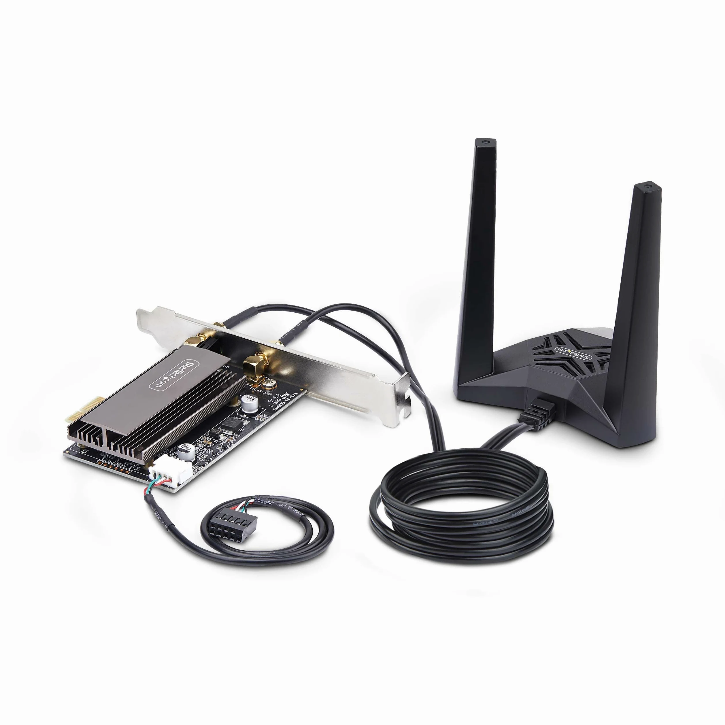 StarTech.COM Carte réseau Wi-FI 6E PCIe, Bluetooth 5.3, Base d'antenne magnétique, Triple Bande 802.11ax, AX5400 NIC, Windows/Linux