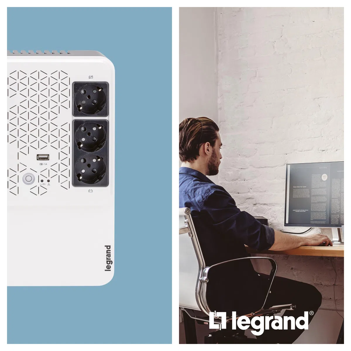 Legrand Onduleur Keor multiplug - 6 Prises 2P+T + disjoncteur - 600VA 360W - 15 Minutes
