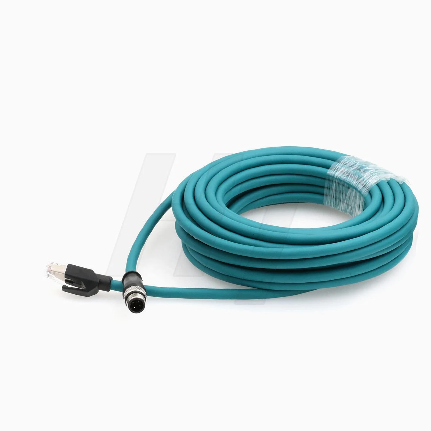 HangTon Industrial M12 4 Pin D-Coded RJ45 Ethernet Network Cable for Cognex Sick Encoder Sensor RFID Profinet Network Rail CCTV Control LED Power 10m