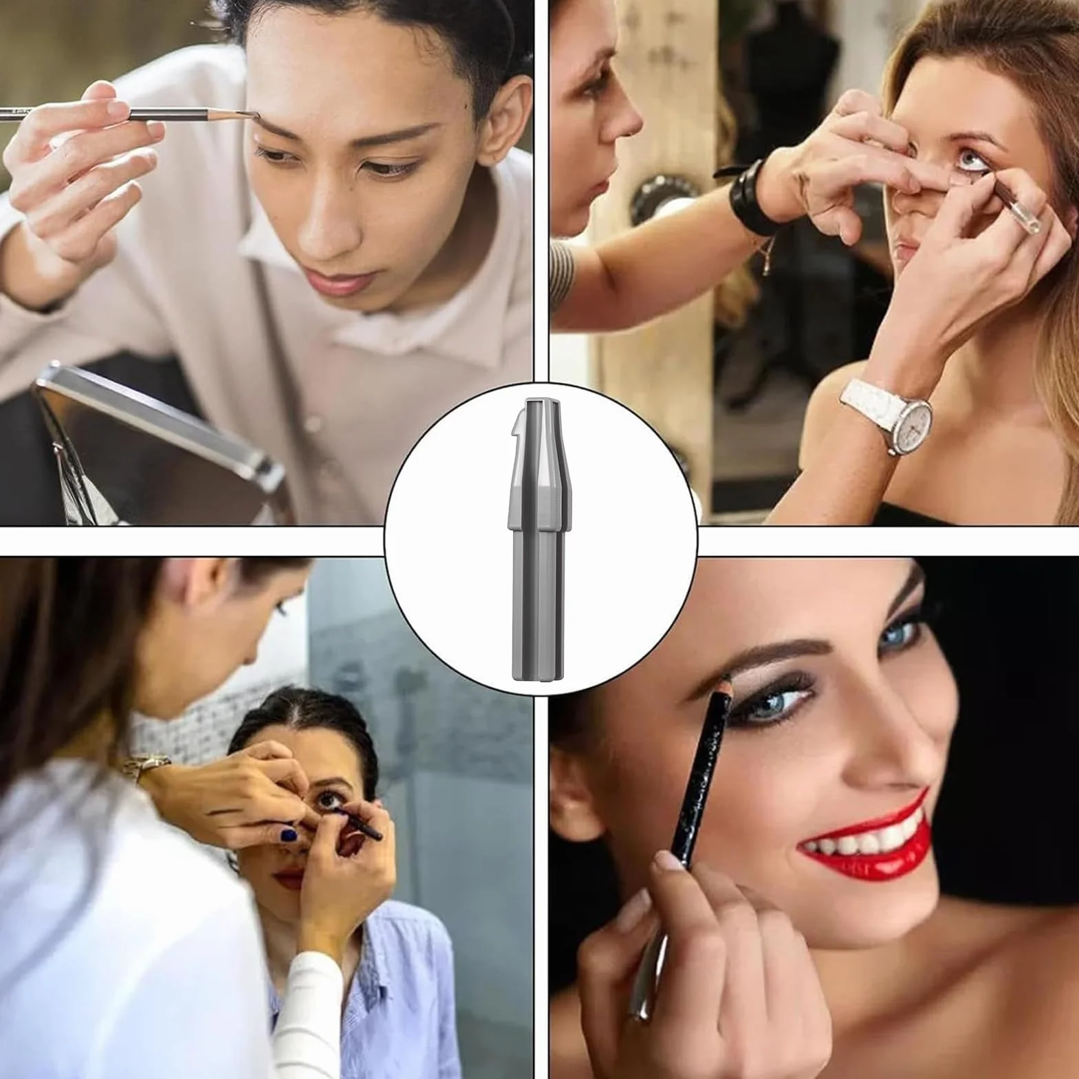 Taille-crayon à sourcils avec brosse | Outil de maquillage manuel