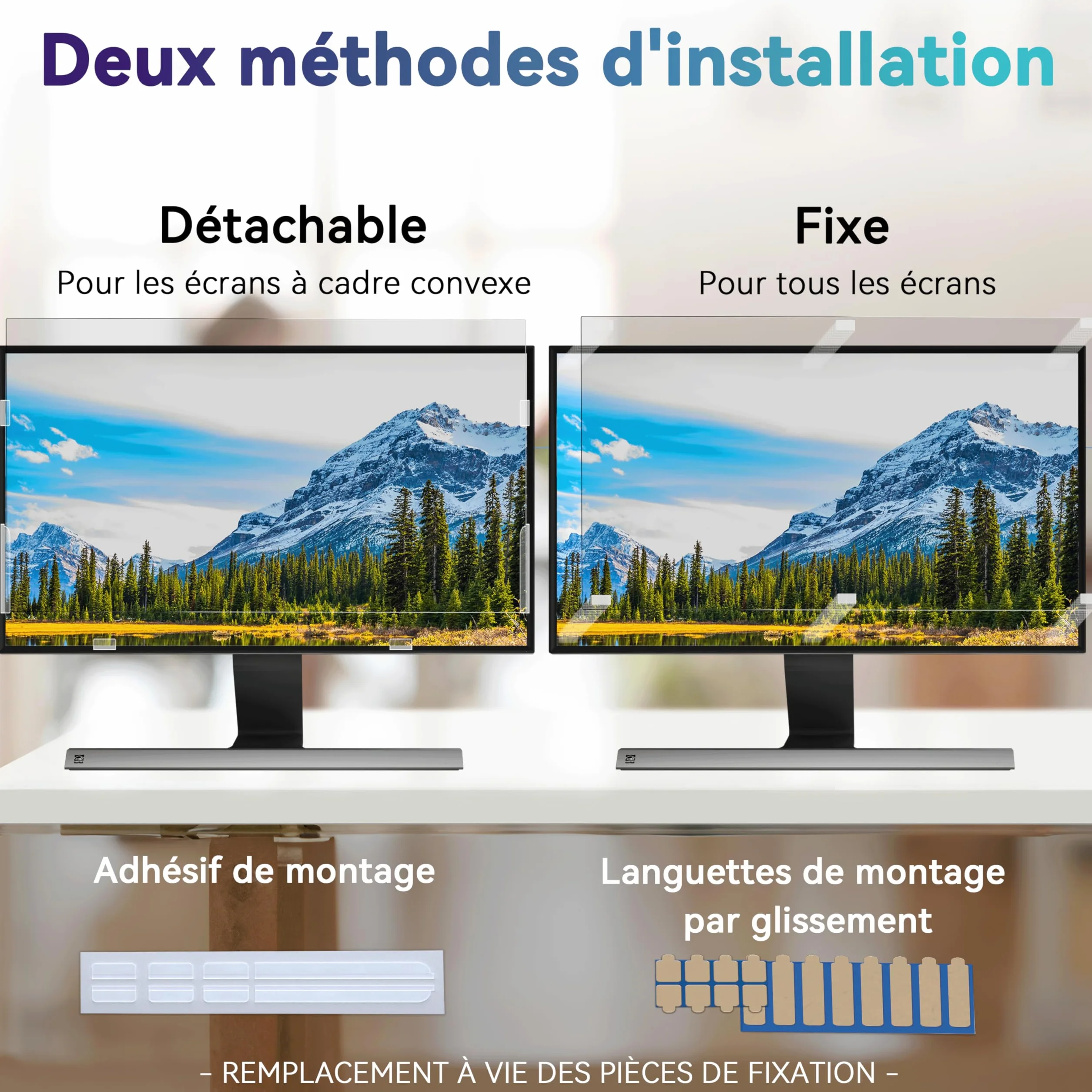 Filtre de Confidentialité 27 Pouces 16:9 Anti-Espion Anti-Lumière Bleue Protection d'Écran Amovible