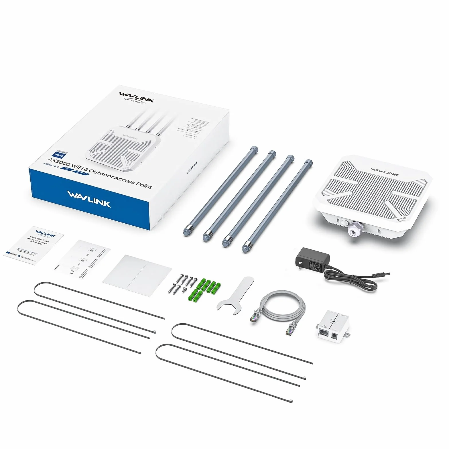 Répéteur WiFi Extérieur Puissant Wavlink AX3000 Mesh Outdoor PoE Antenne Longue Portée