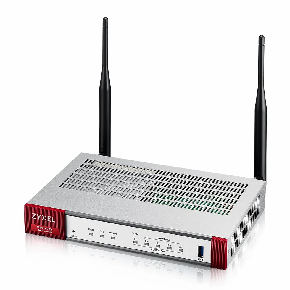 Zyxel USGFLEX100AX ZyWALL Pare-feu de Cybersécurité | Matériel Uniquement | VPN | Wifi 6 | Business Class | Jusqu'à 40 Utilisateurs | Option Nebula Cloud