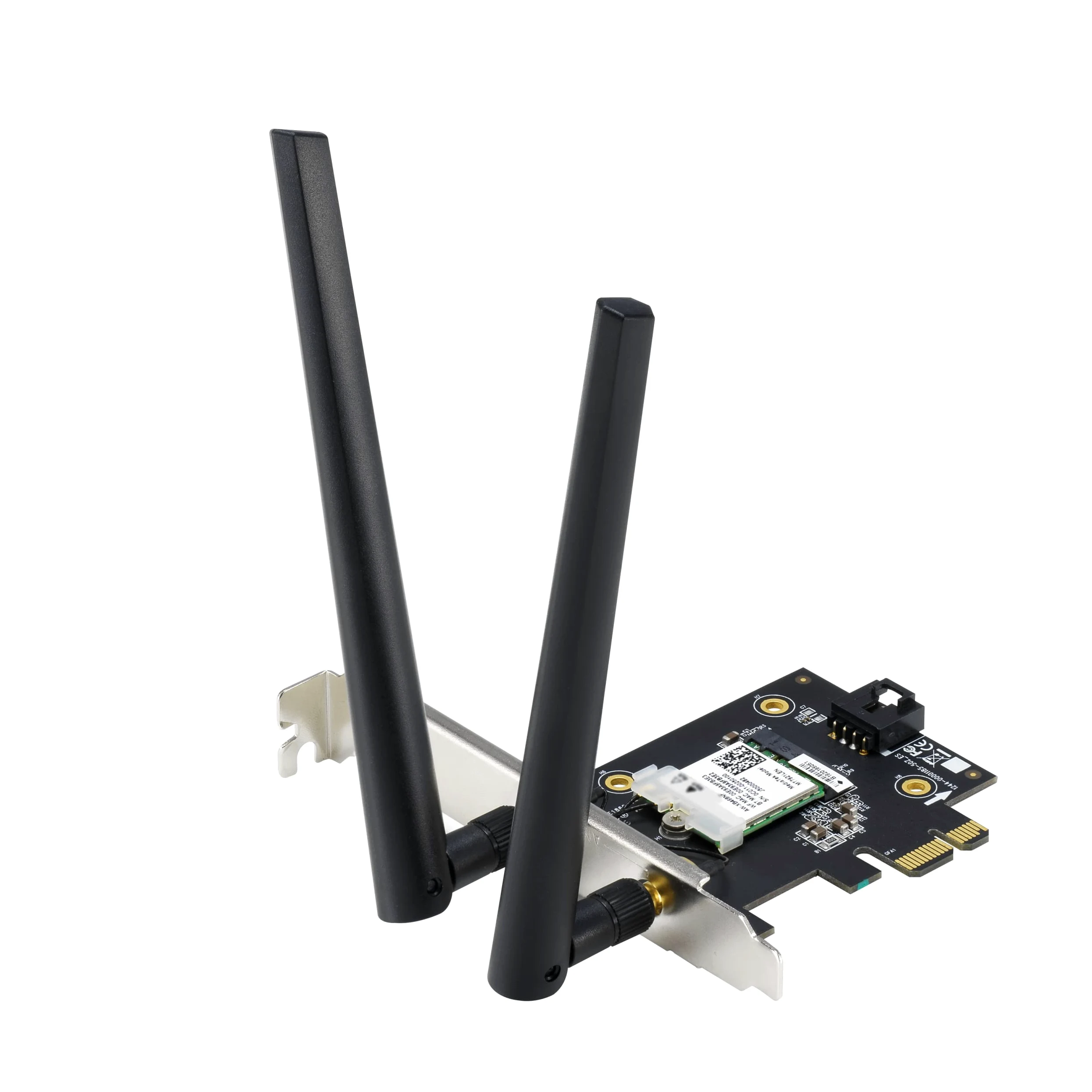 ASUS Adaptateur WiFi AX1800 PCIe (PCE-AX1800) – WiFi 6, Bluetooth 5.2, très faible latence sans fil, 2 antennes externes, prend en charge le débit total de données jusqu'à 1800 Mbps, sécurité réseau