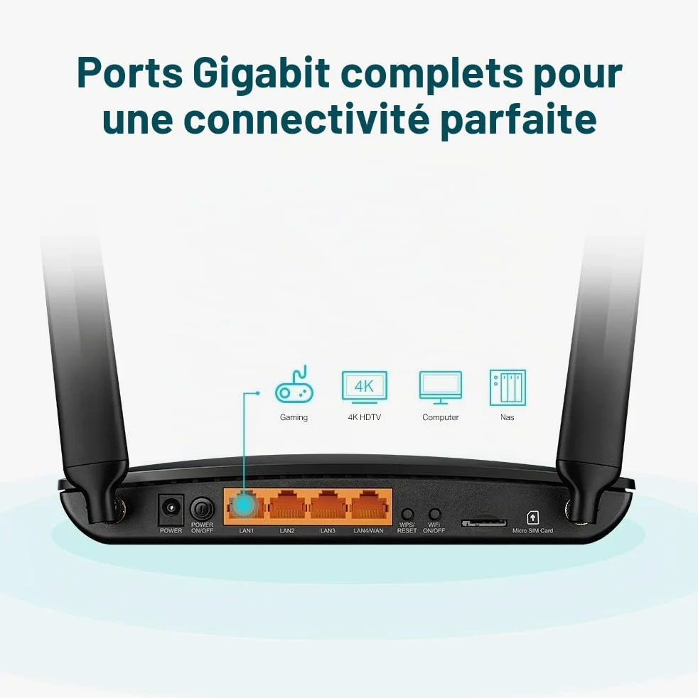 TP-Link AC1200 4G+ Cat6 Wireless Dual Band Gigabit Router, 4G/3G Network SIM Slot Unlocked, MU-MIMO technology, No Configuration required, Support Guest Network & Parental Control (Archer MR600 V2)