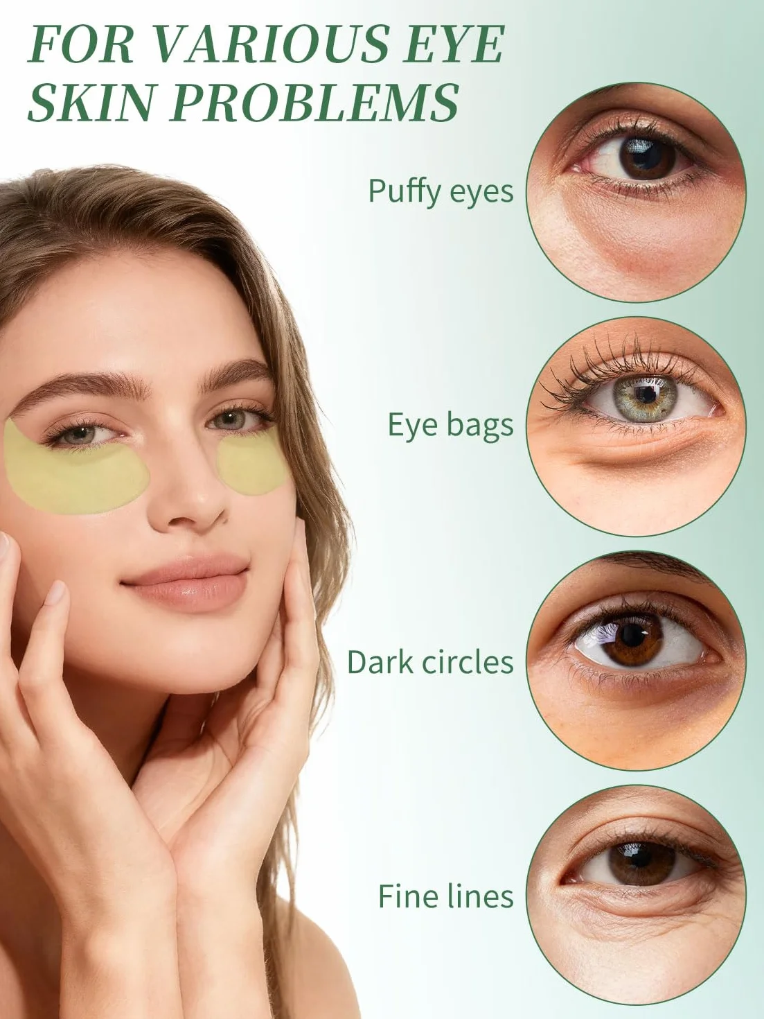 Patchs pour les yeux contre les cernes et rides, hydratants, aloe vera, lot de 60