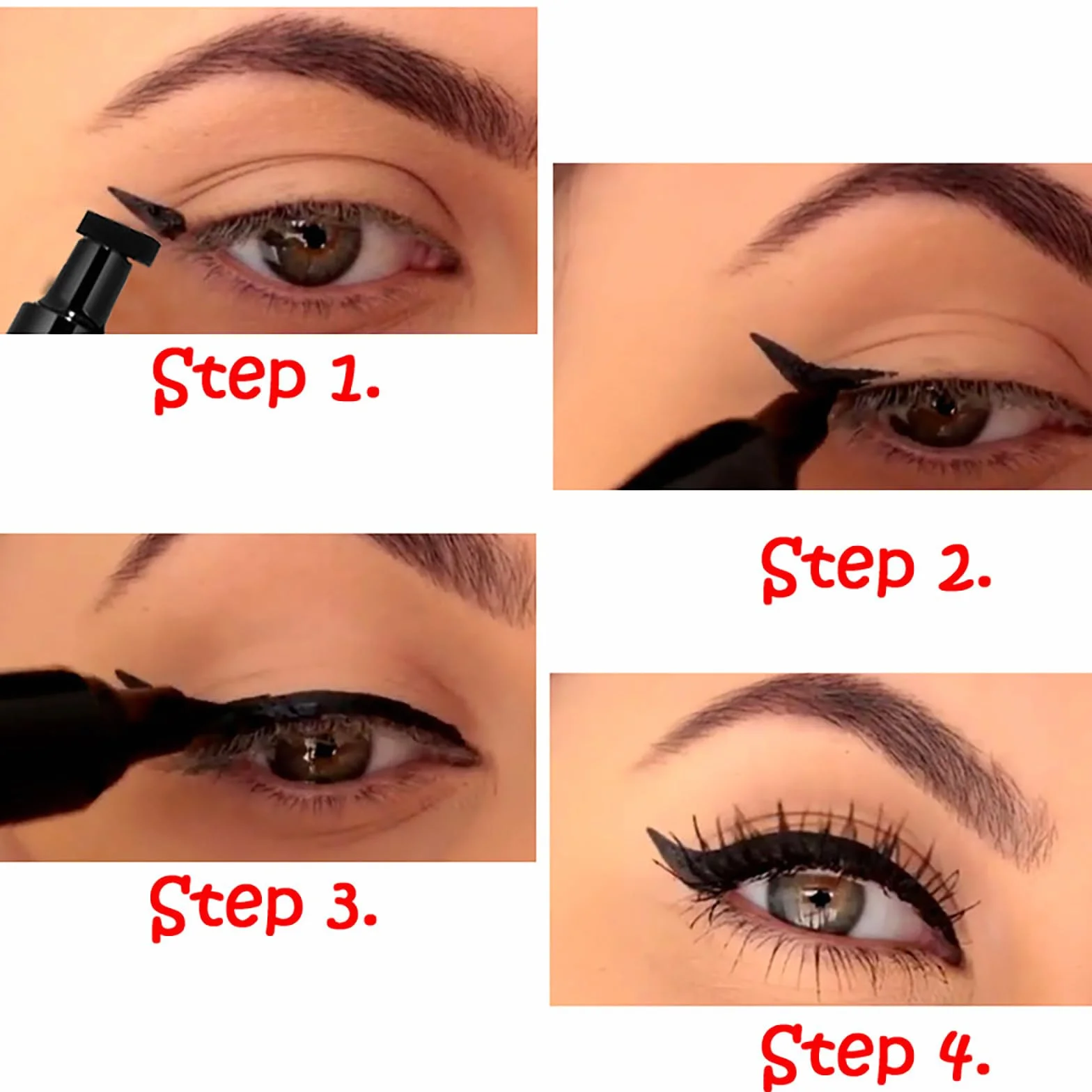 Beauté Liquide noir à double tête 2 en 1 joint triangulaire et pointe outil maquillage yeux durable 3,5 ml