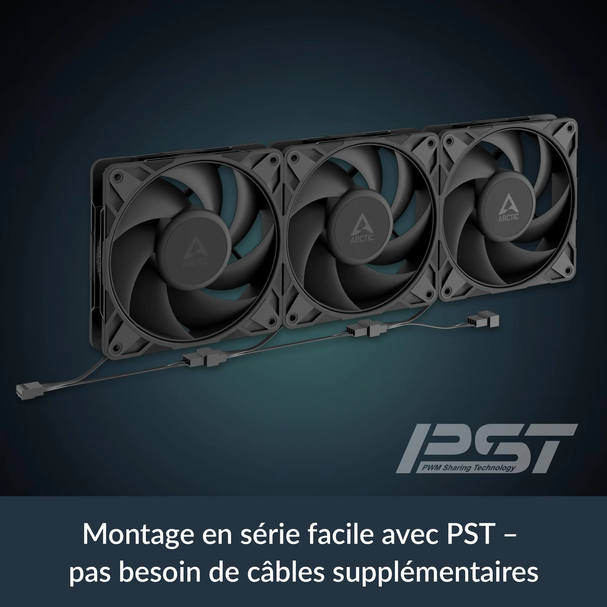 ARCTIC P12 Pro PST Ventilateur PWM 120 mm 600-3000 rpm Noir