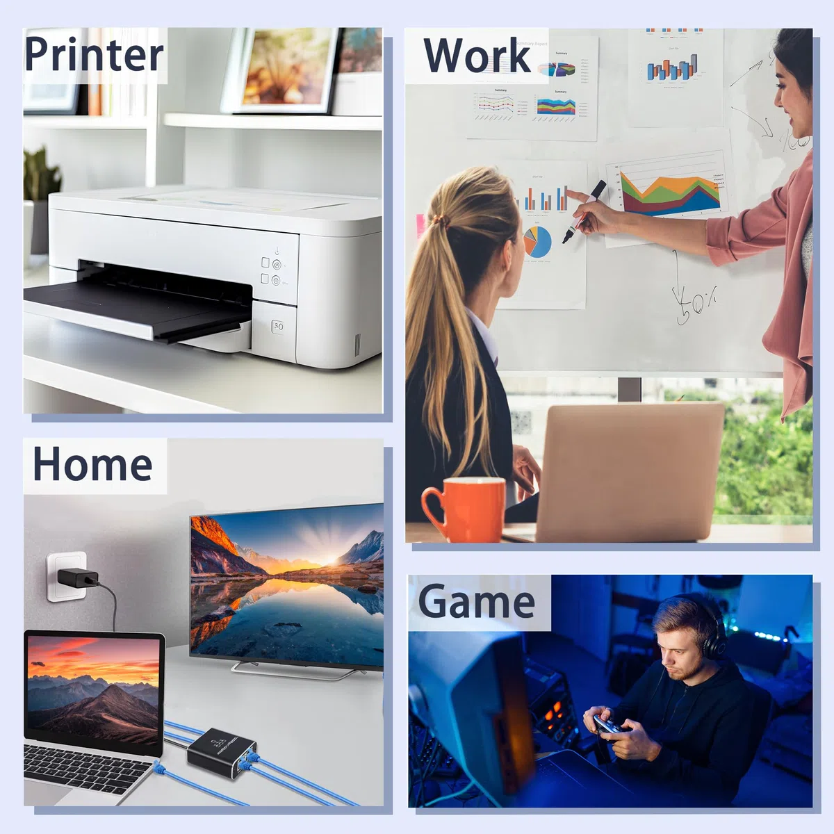 LIEZHUA Répartiteur Ethernet 1 vers 3, 1000 Mbps haute vitesse Ethernet avec câble LAN Cat 6 [3 appareils réseau simultané], extension de réseau LAN Gigabit RJ45 pour câble Cat8/7/6/5e/5