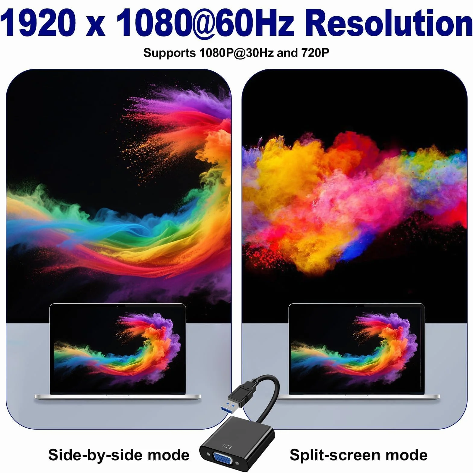 Adaptateur USB 3.0 vers VGA Convertisseur Vidéo HD 1080p Multi écrans