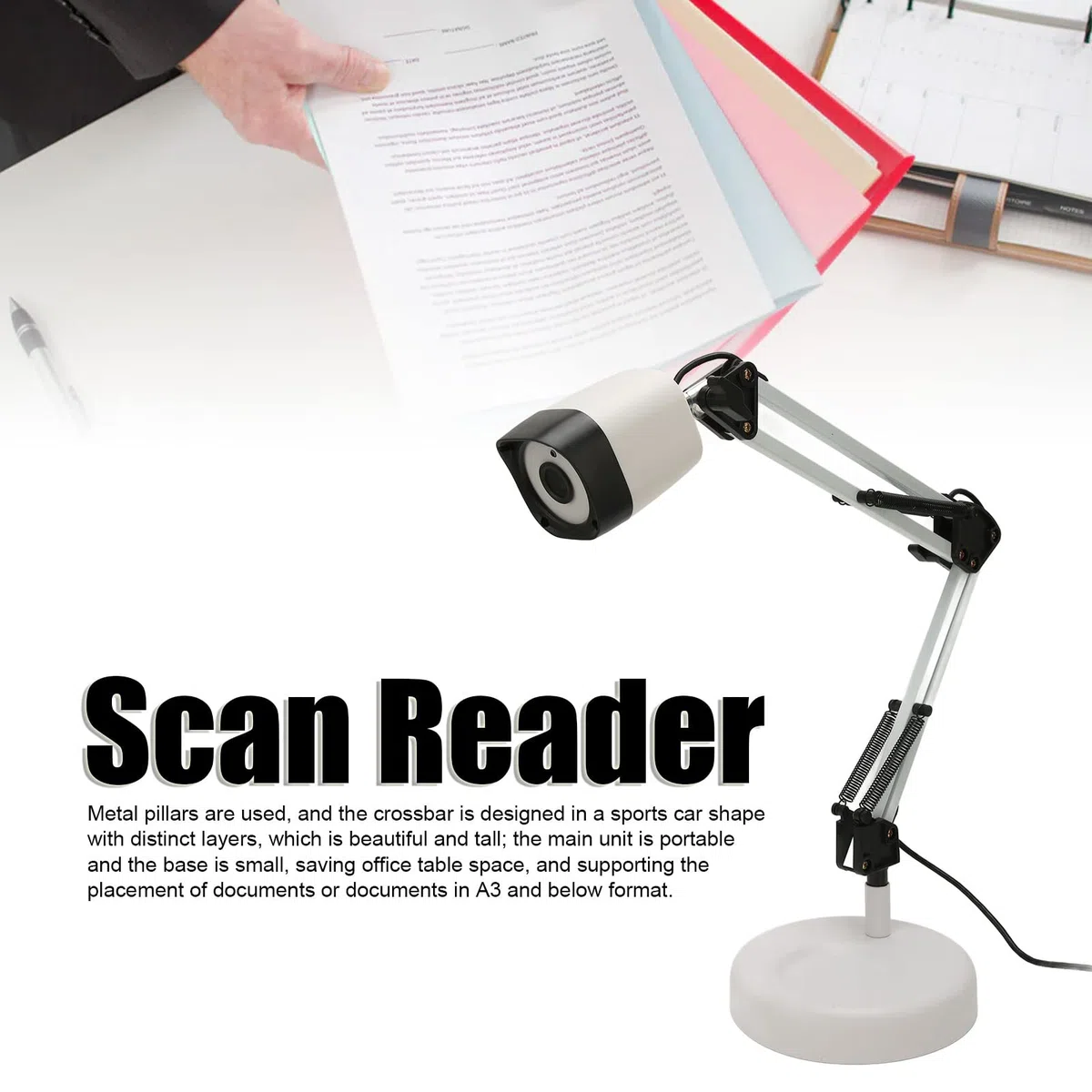 Caméra de Documents 8MP A3 OCR Scanner USB Portable pour Wins