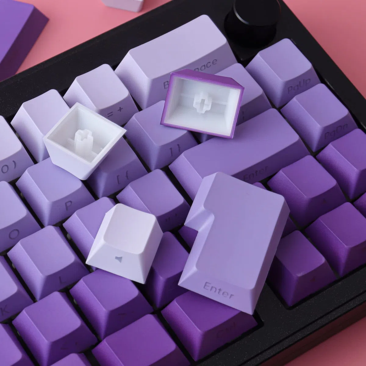 Keycaps PBT 135 Touches Transparent Letter Side Engraved Custom Keycaps for ANSI&ISO Layout Gateron Kailh Cherry MX Switches Mechanical Keyboards (Cherry Profile)