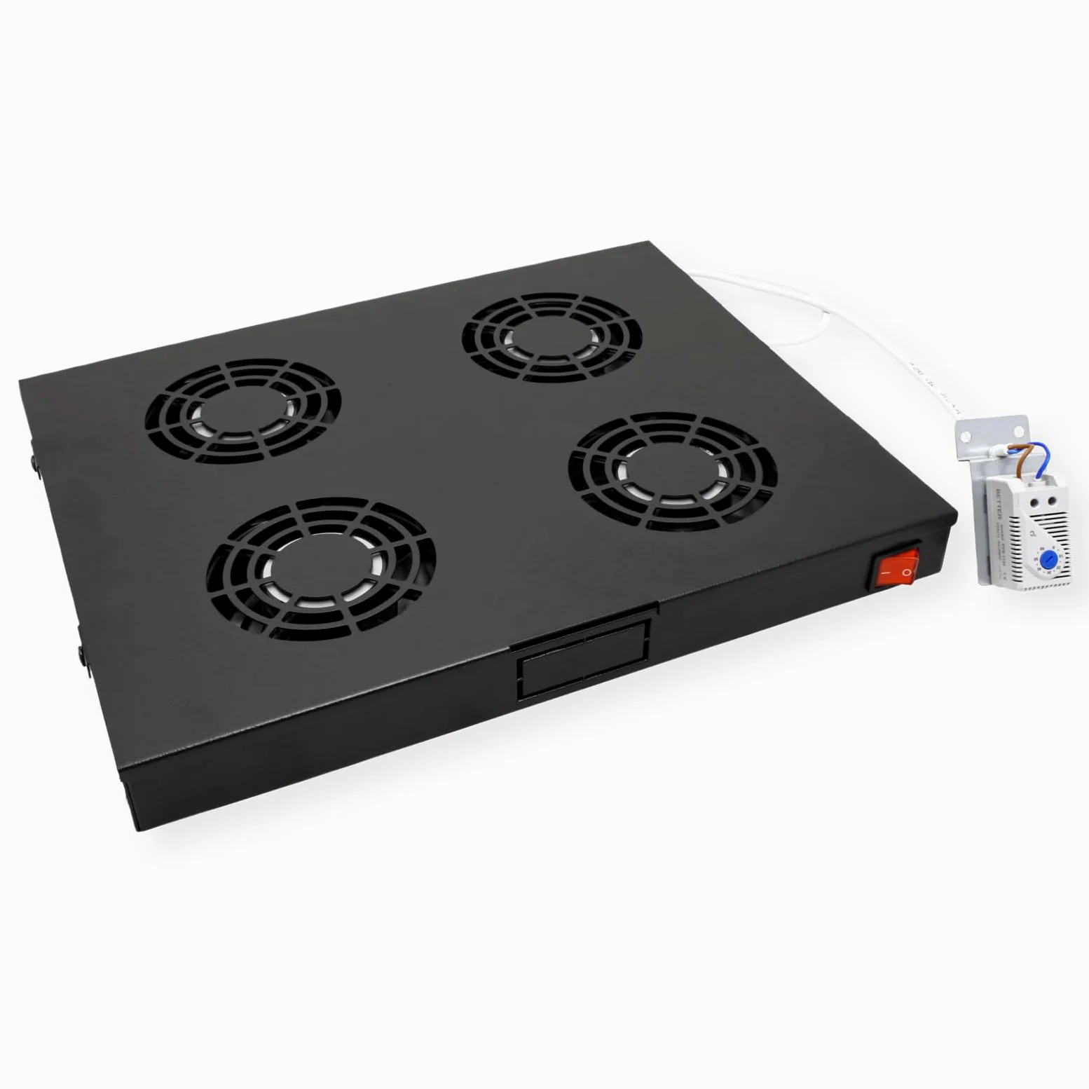 ROLINE Unité de Ventilation 19 Pouces 4 Ventilateurs, Thermostat Noir