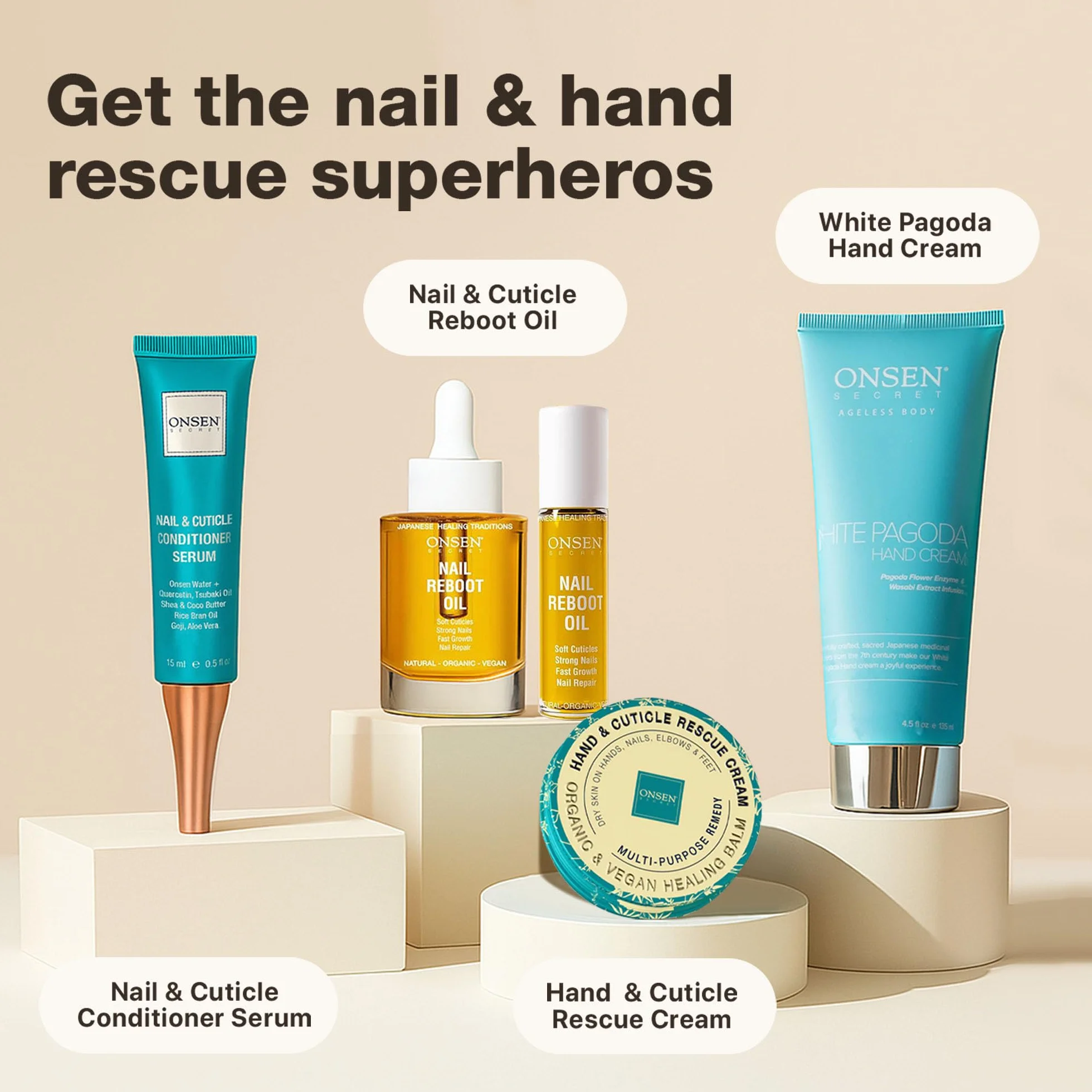 Huile Réparatrice Ongles & Cuticules Onsen 10 ml - Tsubaki, Arbre à thé, Jojoba - Renforce, répare, hydrate