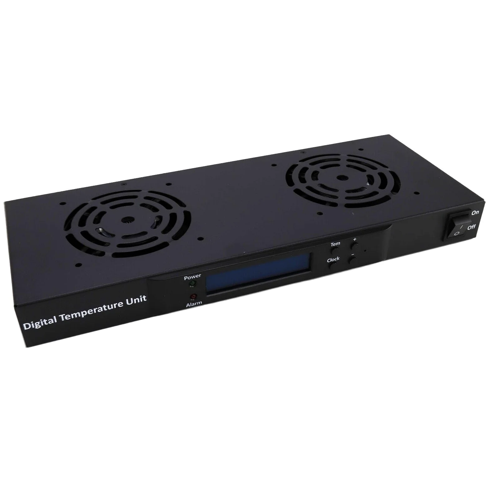 kenable Thermostat numérique 2 voies pour ventilateur de refroidissement 19" 1U avec écran LCD Noir Câble de 1,8 m