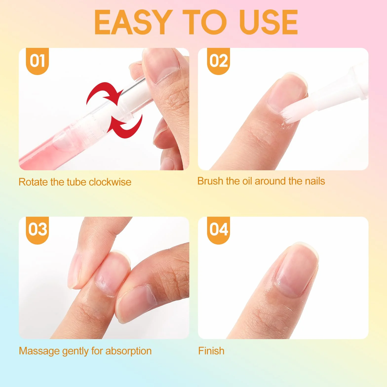 Coscelia Huile Cuticules Ongles Kit 8 Pièces Stylos à Huile pour Cuticules Réparer Fissures