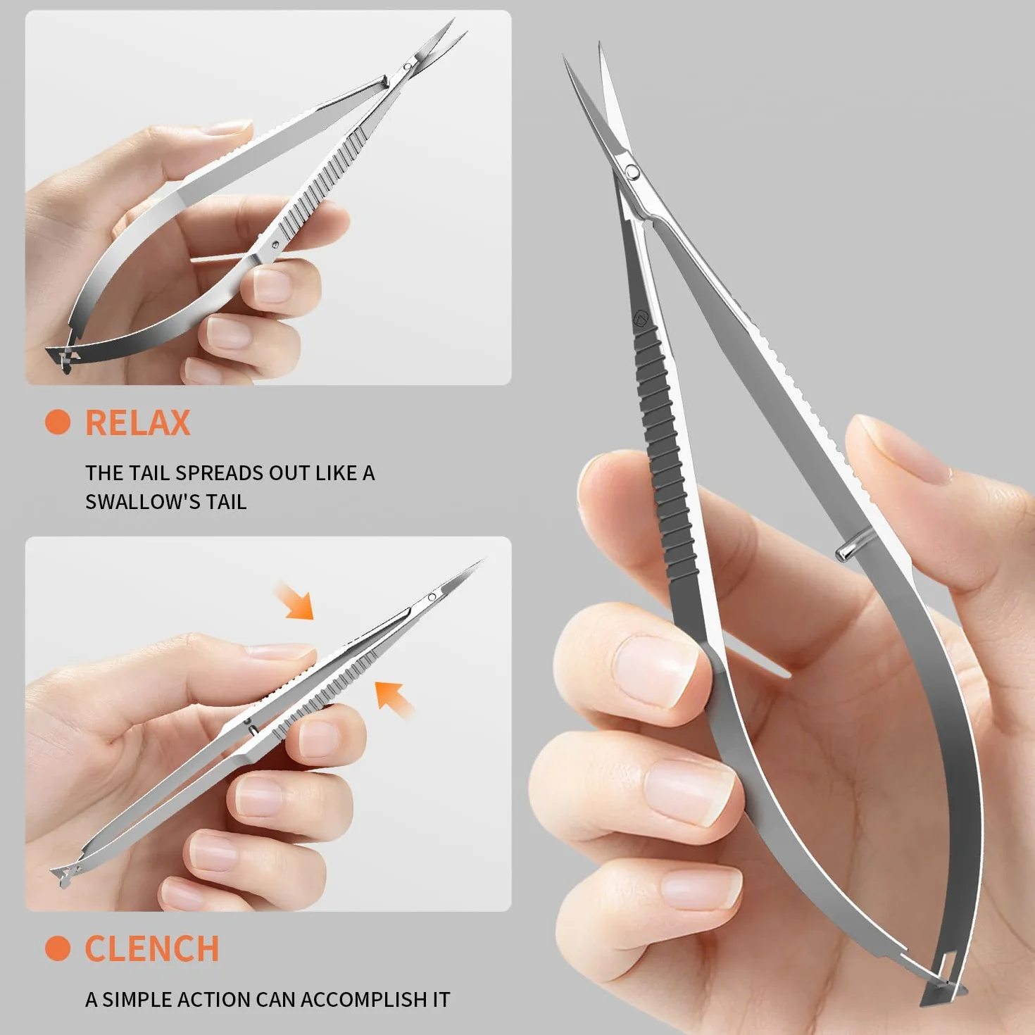 ZIZZON Ciseaux à cuticules Kit de toilettage professionnel pointe fine incurvée