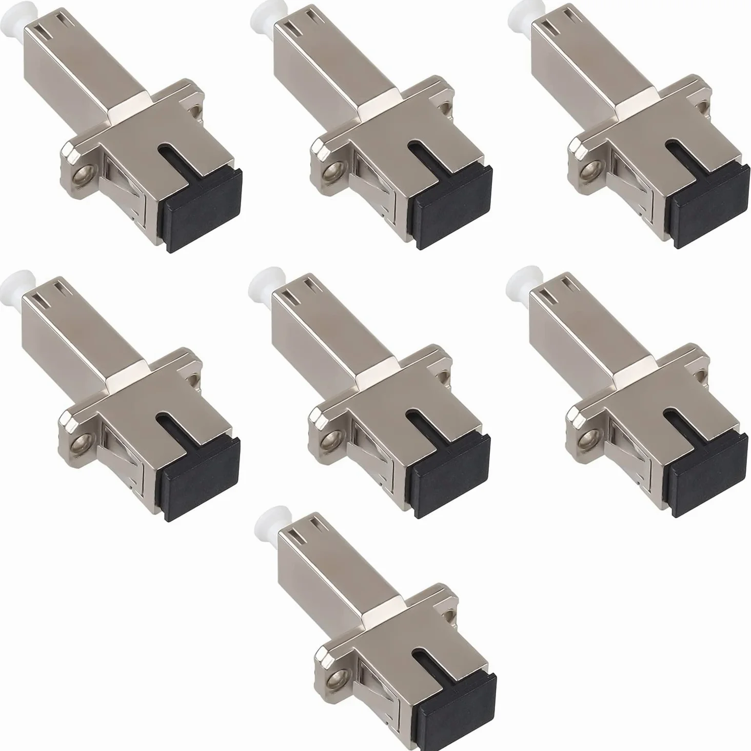 Lot de 7 adaptateurs à fibre optique – LC femelle vers SC femelle Simplex multimode/monomode hybride, coupleur/bride