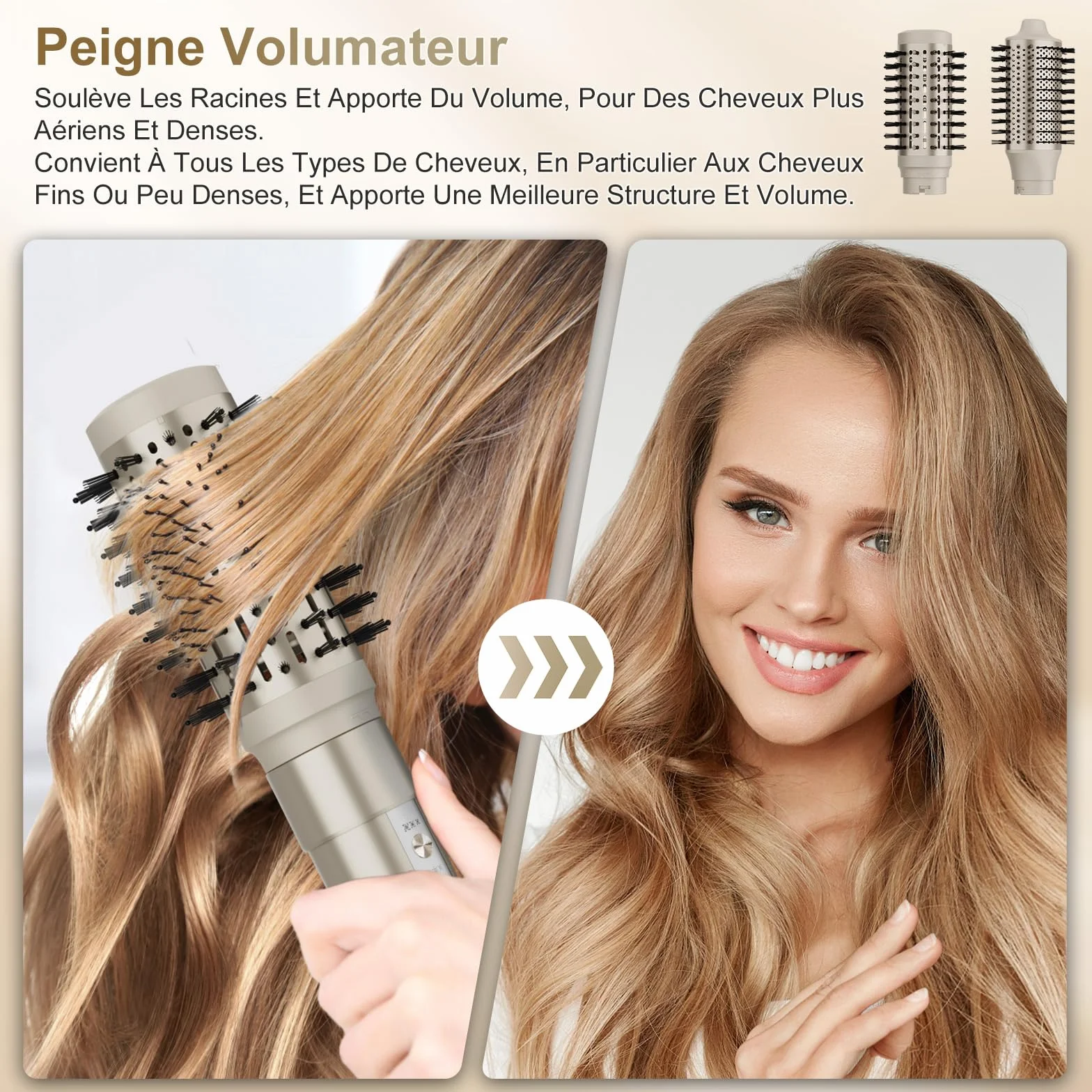 7MAGIC Air Styler 6 en 1 Sèche Cheveux Ionique Boucleur Automatique Brosse Soufflante Lissante