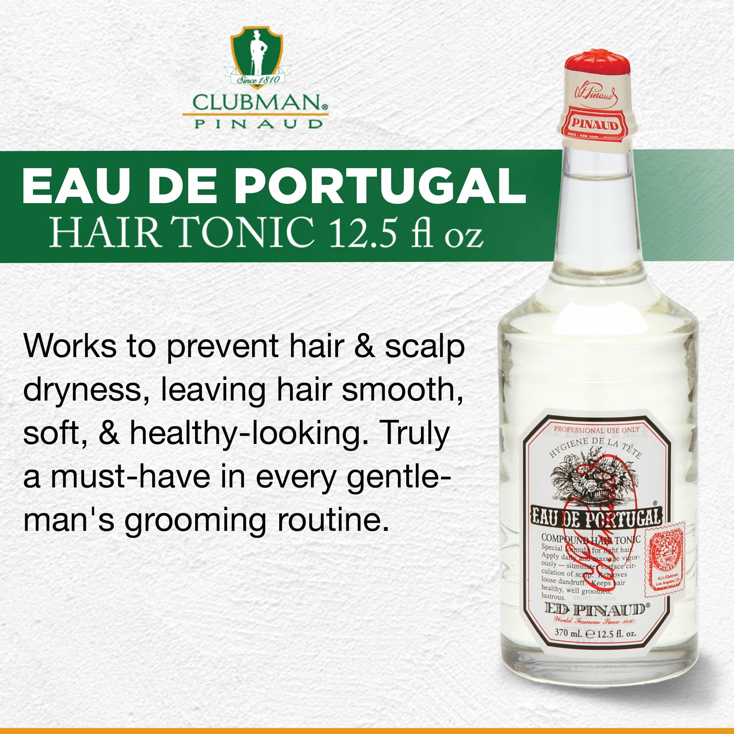 Clubman Pinaud Tonique pour Cheveux Eau De Portugal 370 ml