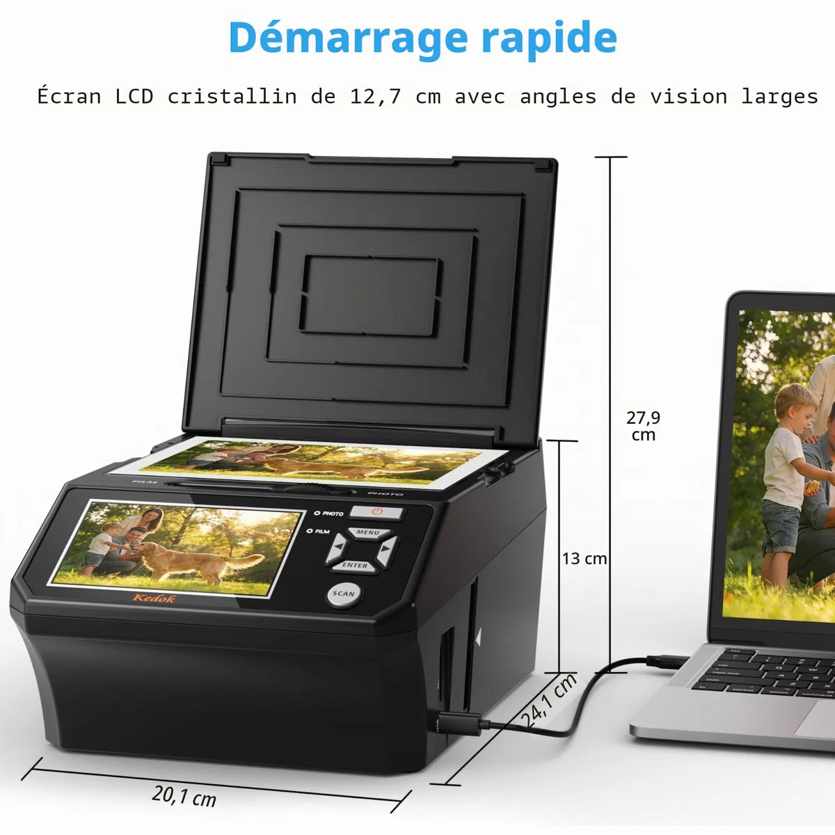 Scanner Photos, Diapositives et Films 22 MP LCD 5"