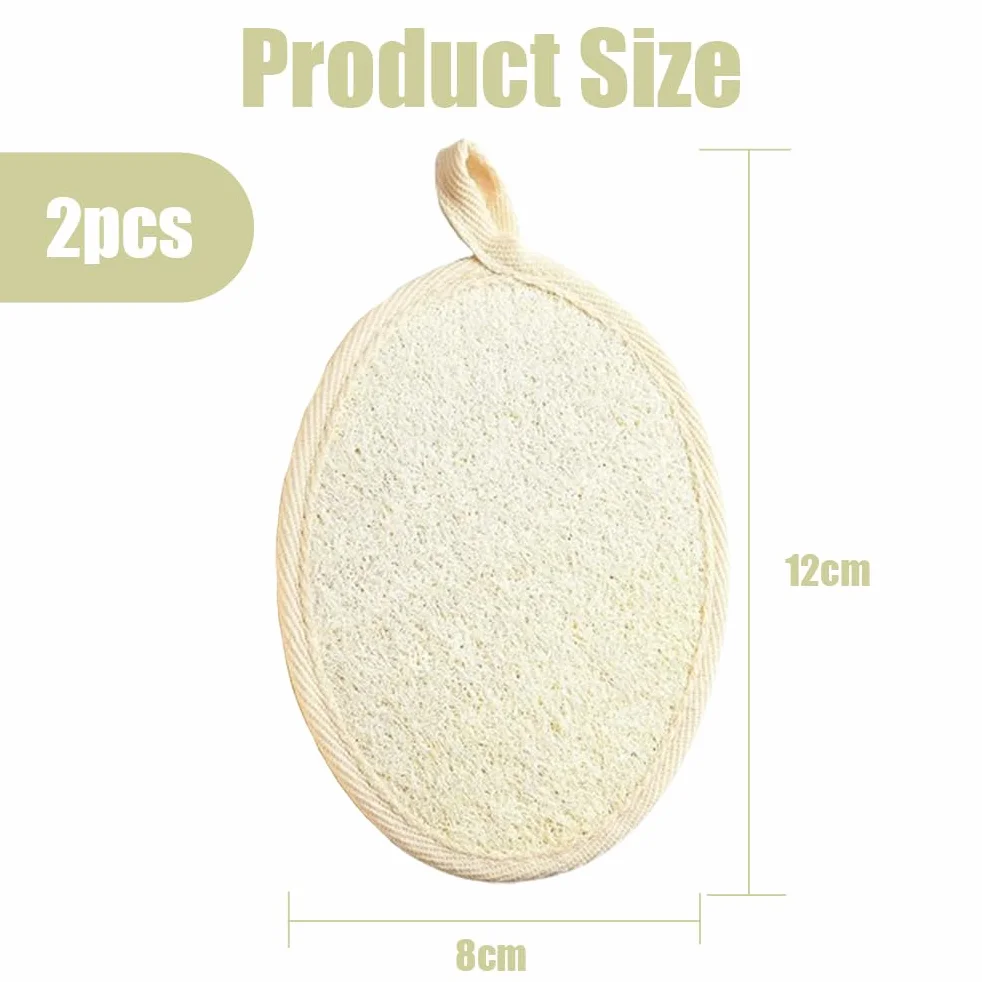 Éponges en Luffa Naturel Lavables, Gants de Gommage Reutilisables, Éponge Exfoliante pour Visage Corps Bain