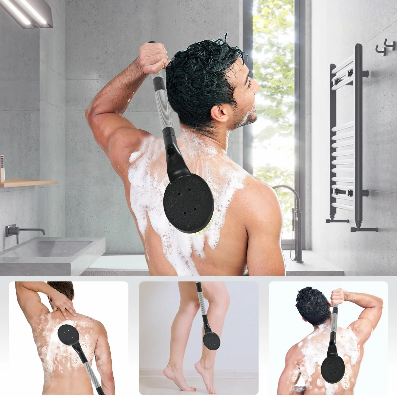 Brosse dos Douche Long Manche 55,1 cm Nylon Souple Exfoliation Corps