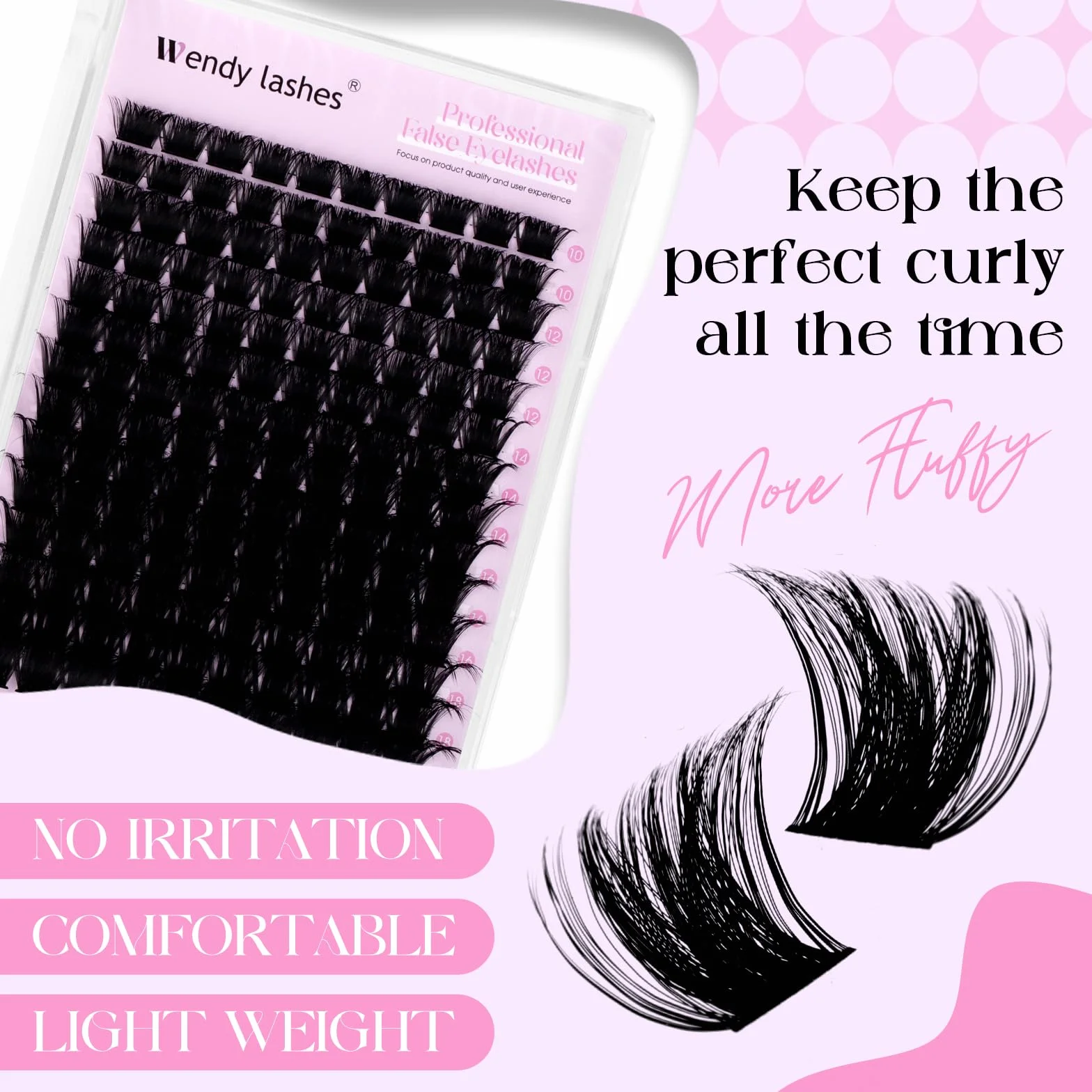 Faux Cils Individuel D Curl 200D Wispy Cils Naturels 10-18mm Réutilisables Cluster Lashes Extensions Cils DIY