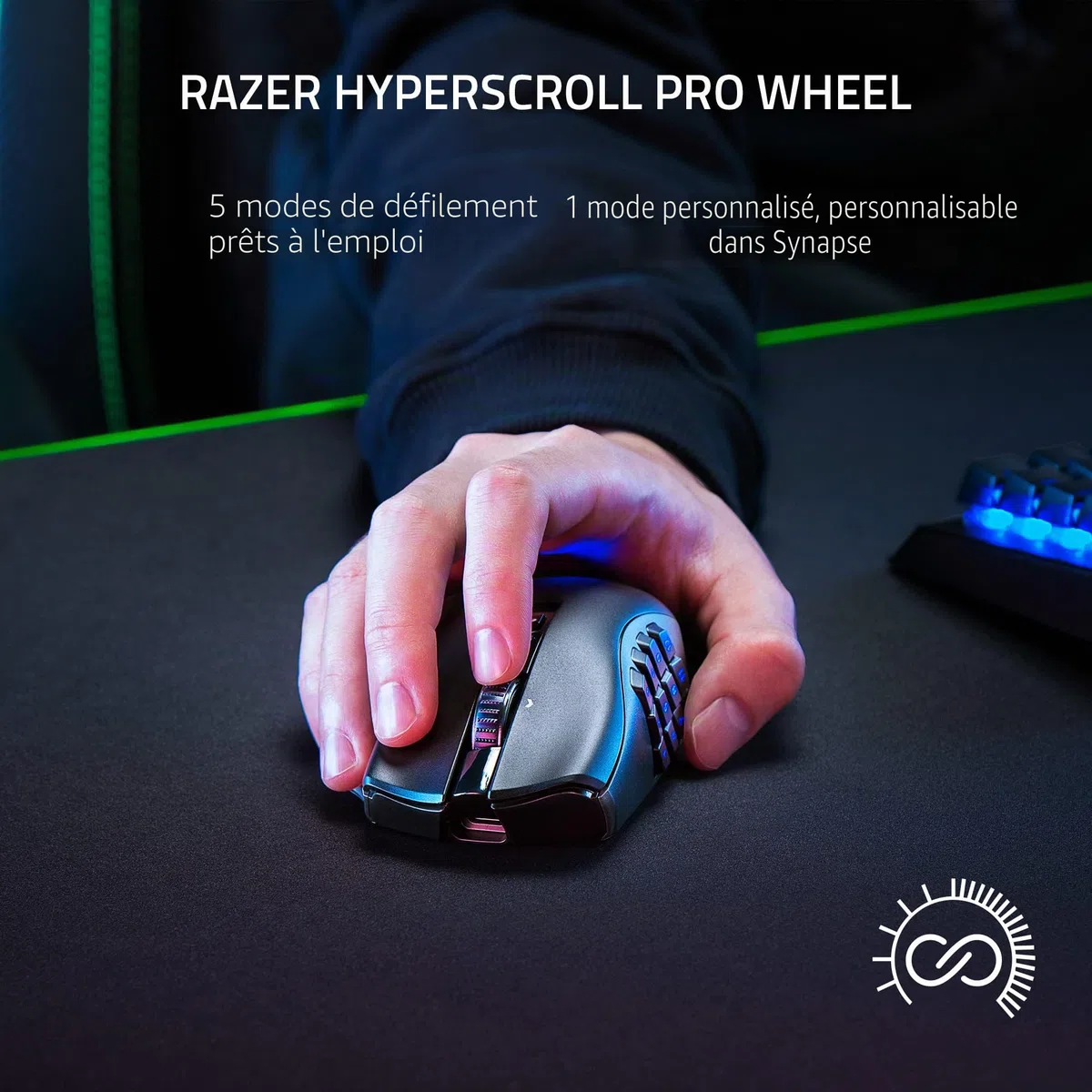 Razer Naga V2 Pro - Souris Gaming sans Fil Noir & Wireless Charging Puck - Module de Charge sans Fil pour Souris compatibles - Noir