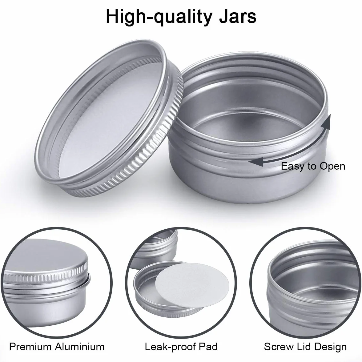 Pots en Aluminium 20 ml, 20 Pièces, Conteneurs Cosmétiques Vide avec Mini Spatule et Étiquette pour Maquillage, Crème, Baume à lèvres