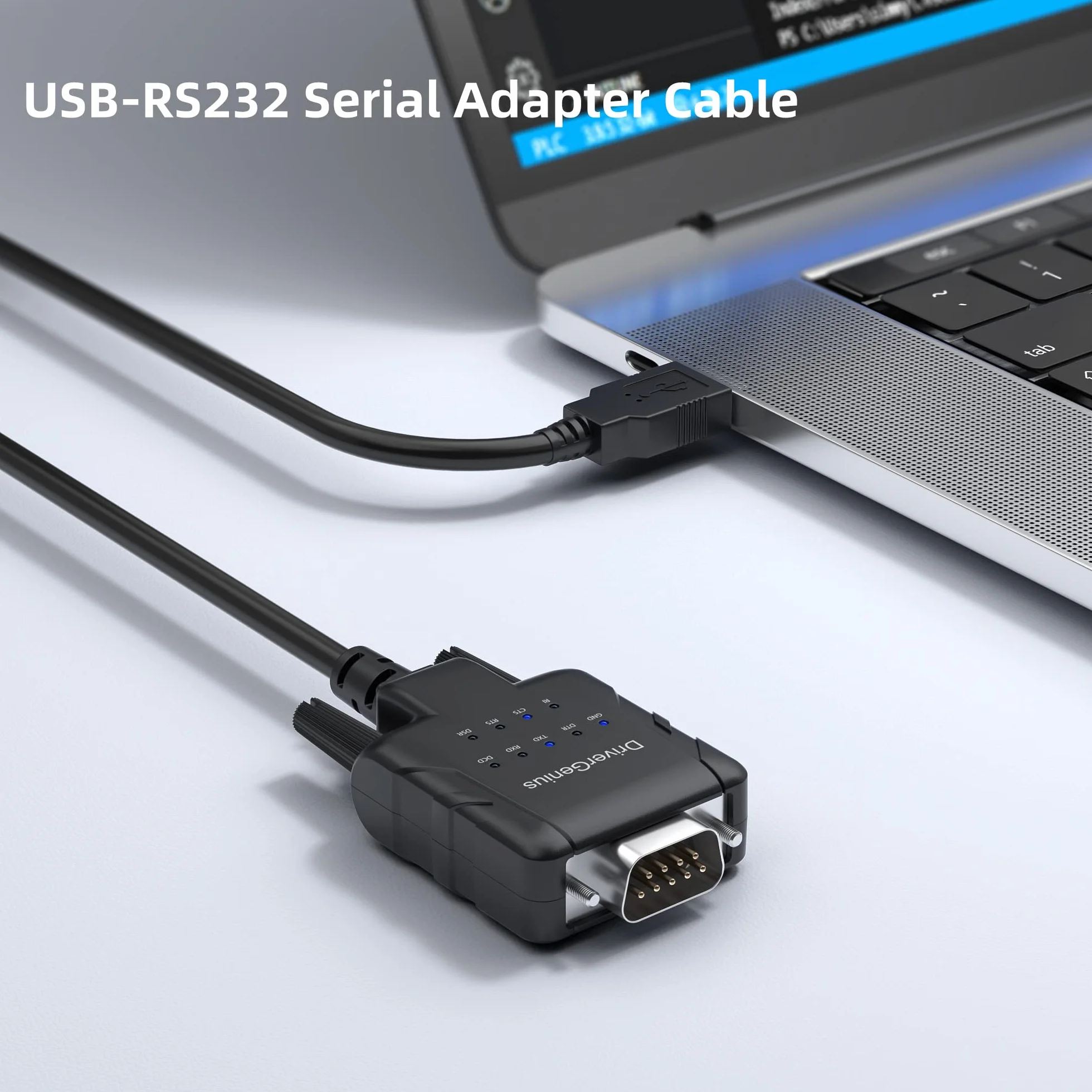 DriverGenius Prolific PL2303 Lot de 6 câbles adaptateur USB vers série RS232 avec 9 indicateurs LED, pour Windows 11, macOS 14 Sonoma, Linux (USB232A-E-A, 1 m)