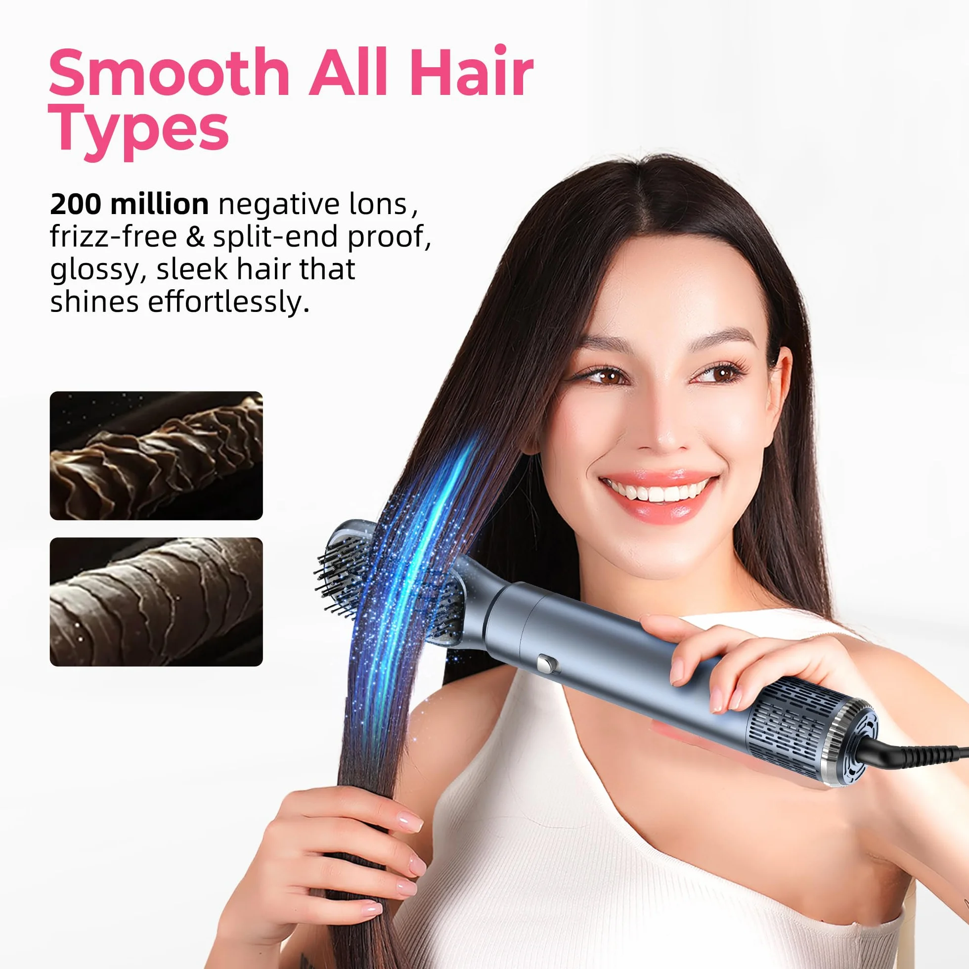 MogaWave Pro Air Styler 6 In 1 Hair Styler 1000W Brosse Soufflante Auto Boucleur à Air