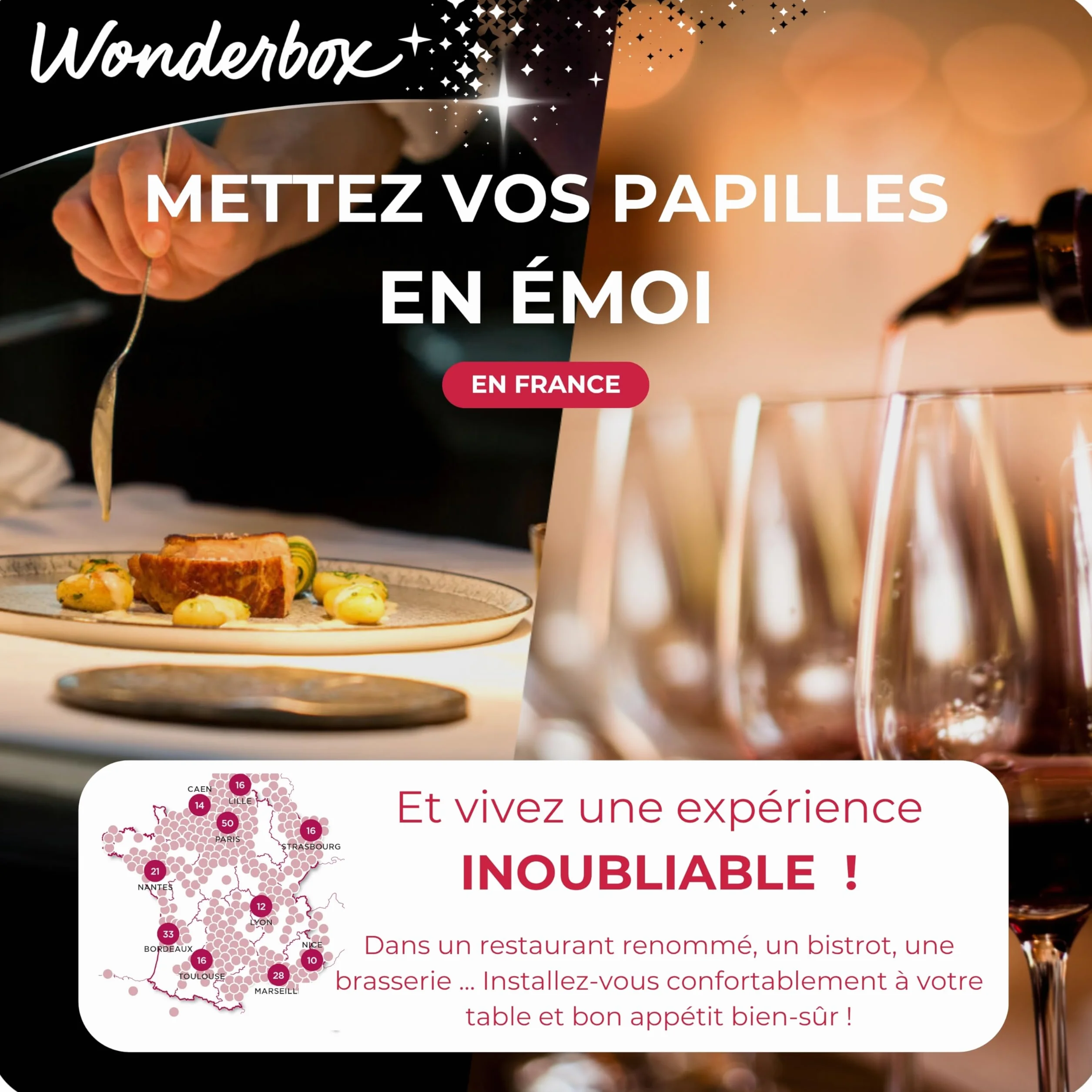 Coffret Cadeau Plaisirs Gourmands Wonderbox - 2900 Dégustations Champagnes Spiritueux Repas Cours Cuisine Pour 1 ou 2 Personnes