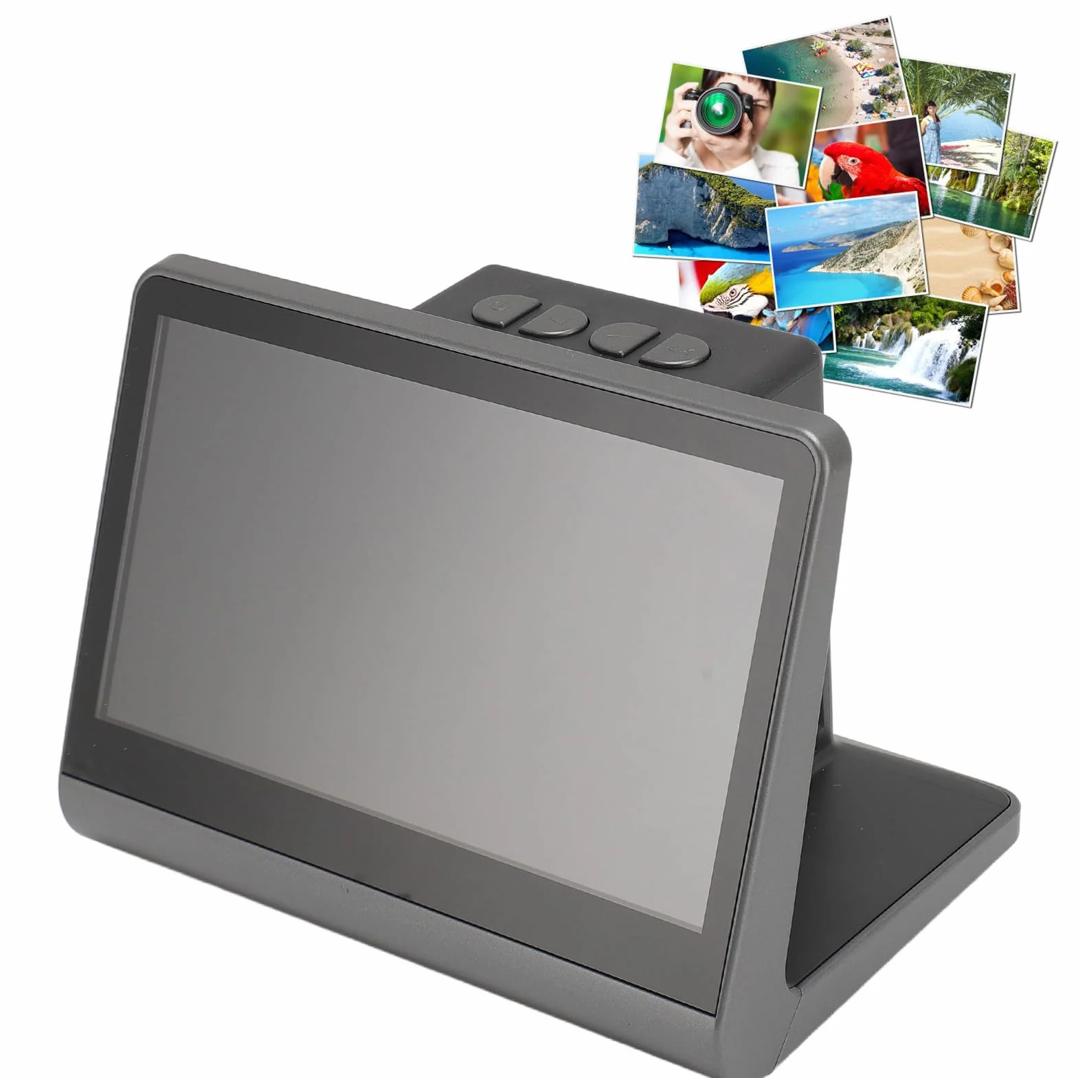 Scanner de Film, Scanner de Film et de Diapositives avec écran LCD 7 Pouces, Convertit 135 Diapositives Monochromatiques de Film Super8 126KPK 110 en Photos Numériques JPEG 48MP,