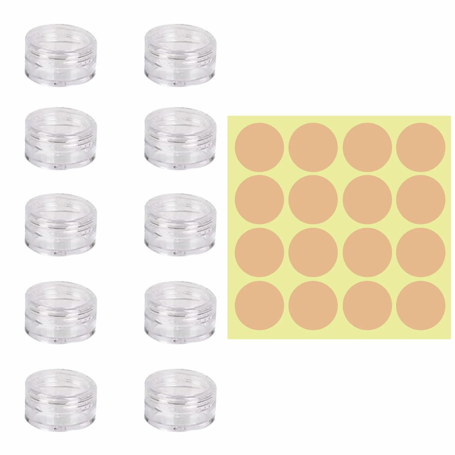 Pots Cosmétiques Vides en Plastique Clair 10g 10ml Lot de 10 pour Lotion Crème Maquillage