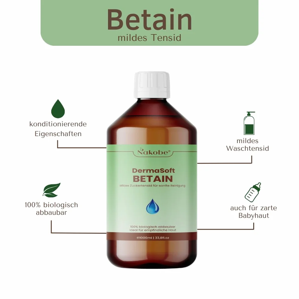 Cocamidopropyl Betaine 1000 ml – Tensioactif pour cosmétiques naturels, fabrication de savon, shampoing DIY, gel douche