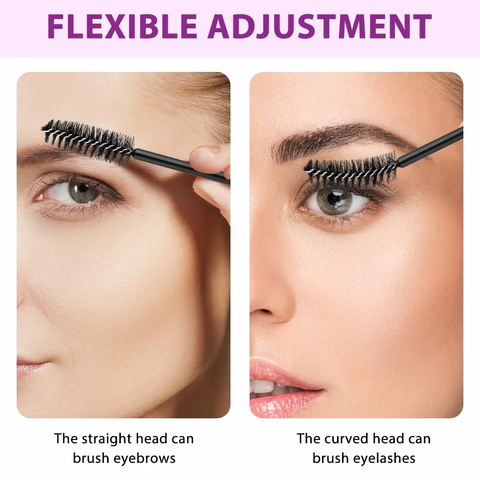 50PCS Brosses à Cils Jetables, Applicateur Maquillage Extension Cils Sourcils Noir