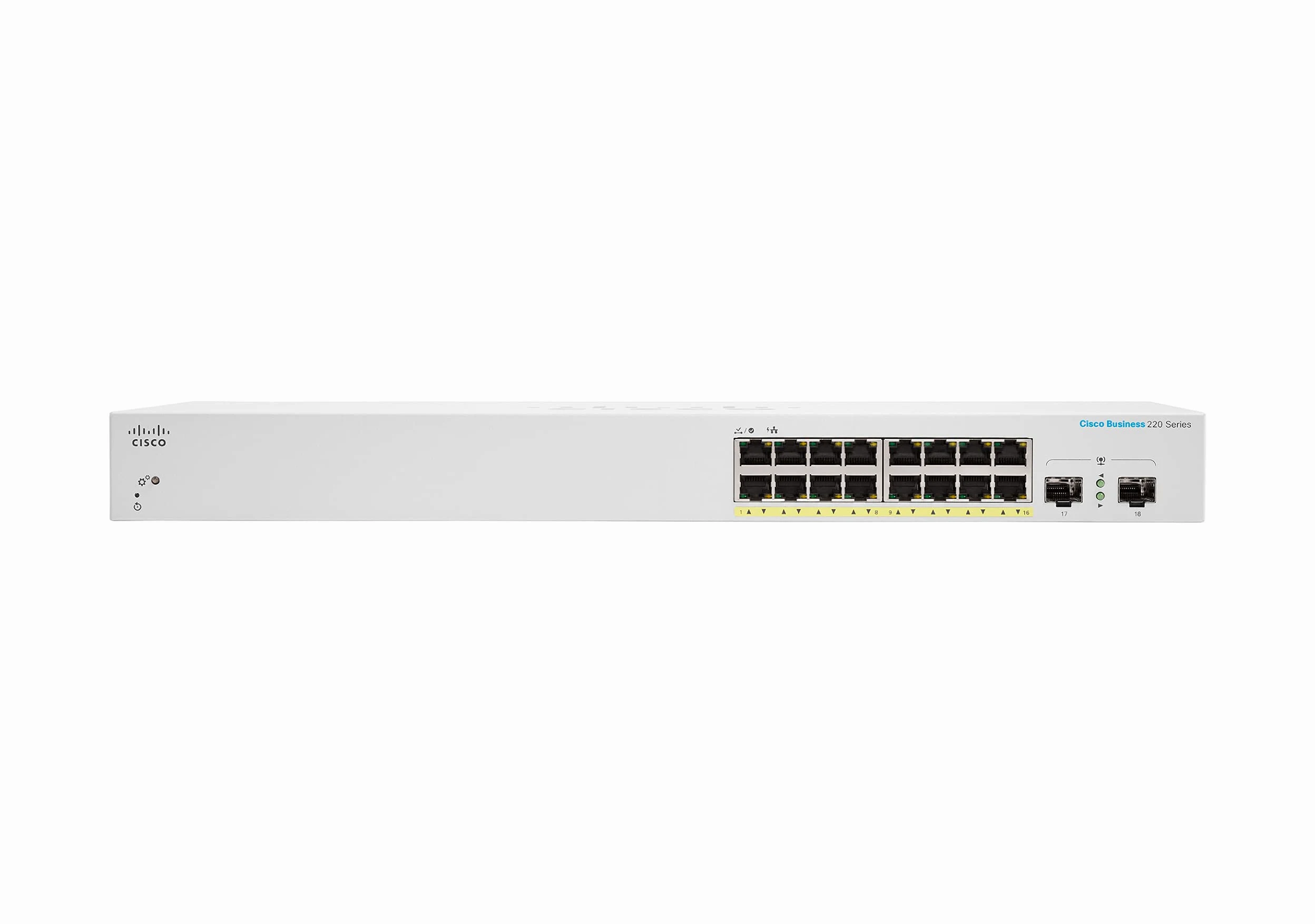 Cisco Commutateur Intelligent Business CBS220-16P-2G | 16 Ports GE | PoE | Ports SFP 2 x 1G | Garantie matérielle limitée de 3 Ans (CBS220-16P-2G-EU)