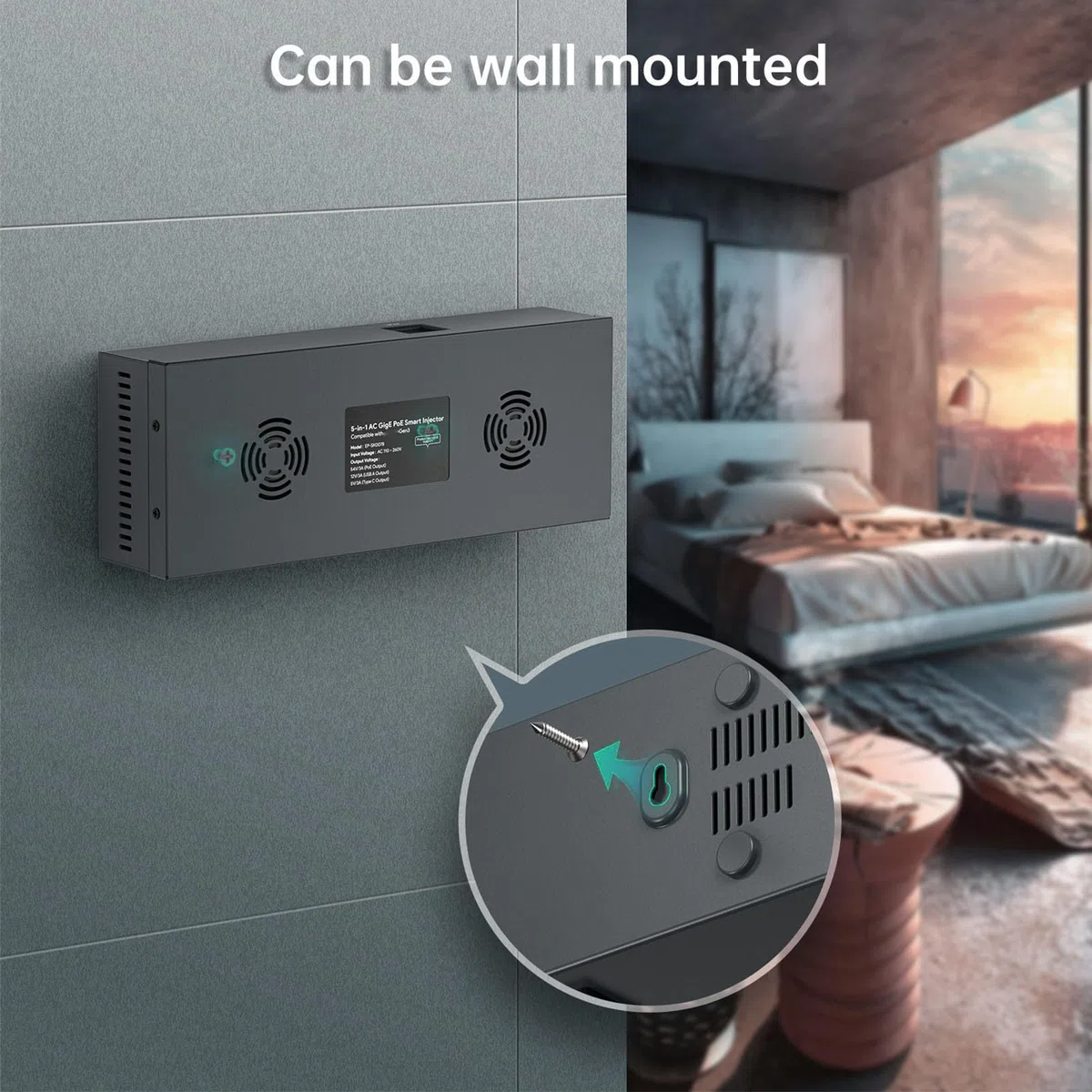 Zerodis High Safety 48V Poe Injecteur et Splitter Kit 150W Ethernet Gigabit-Sutput avec USB A pour Les Mini-dennes, pour la Transmission Vidéo Douce, Matériau en Fer (Prise UE)