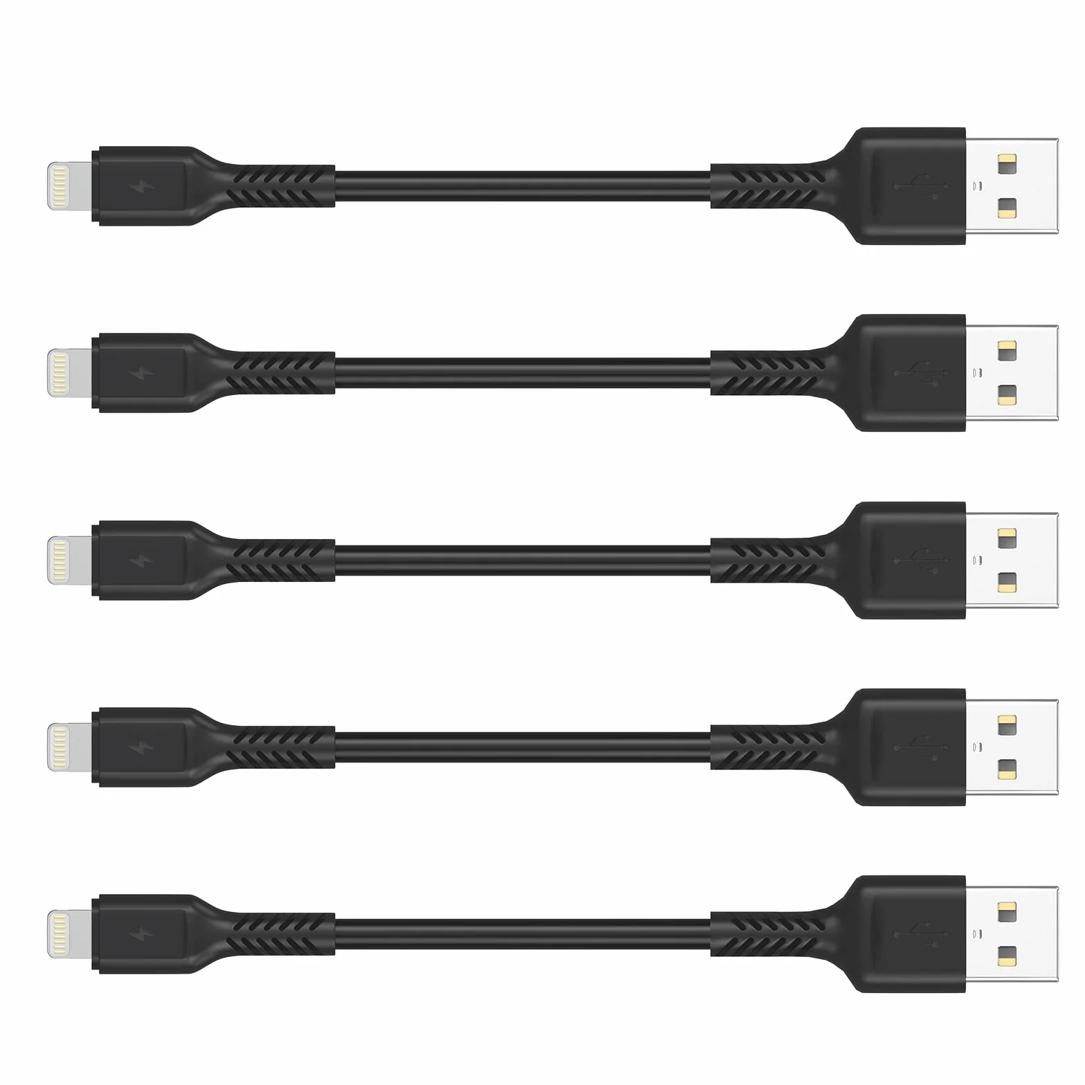 Câble de Recharge iPhone 0,1 m 5Pack USB A vers Lightning Rapide pour Apple iPhone 13 12 11 Pro Max Xs Xr X 8 7 6 Plus SE