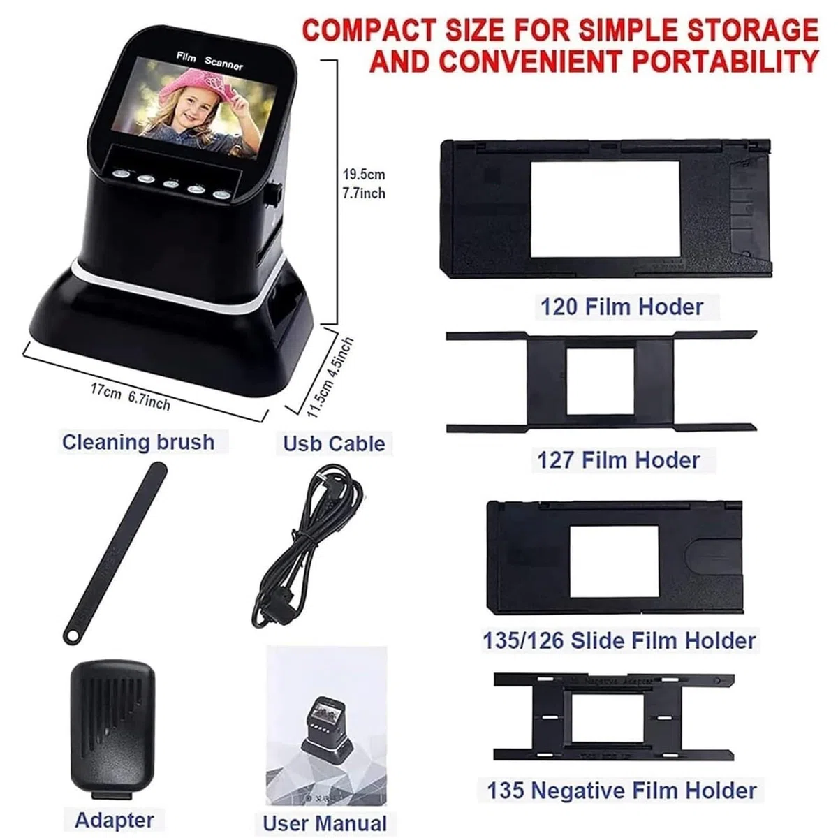 Scanner de Diapositives de Film Haute résolution 120