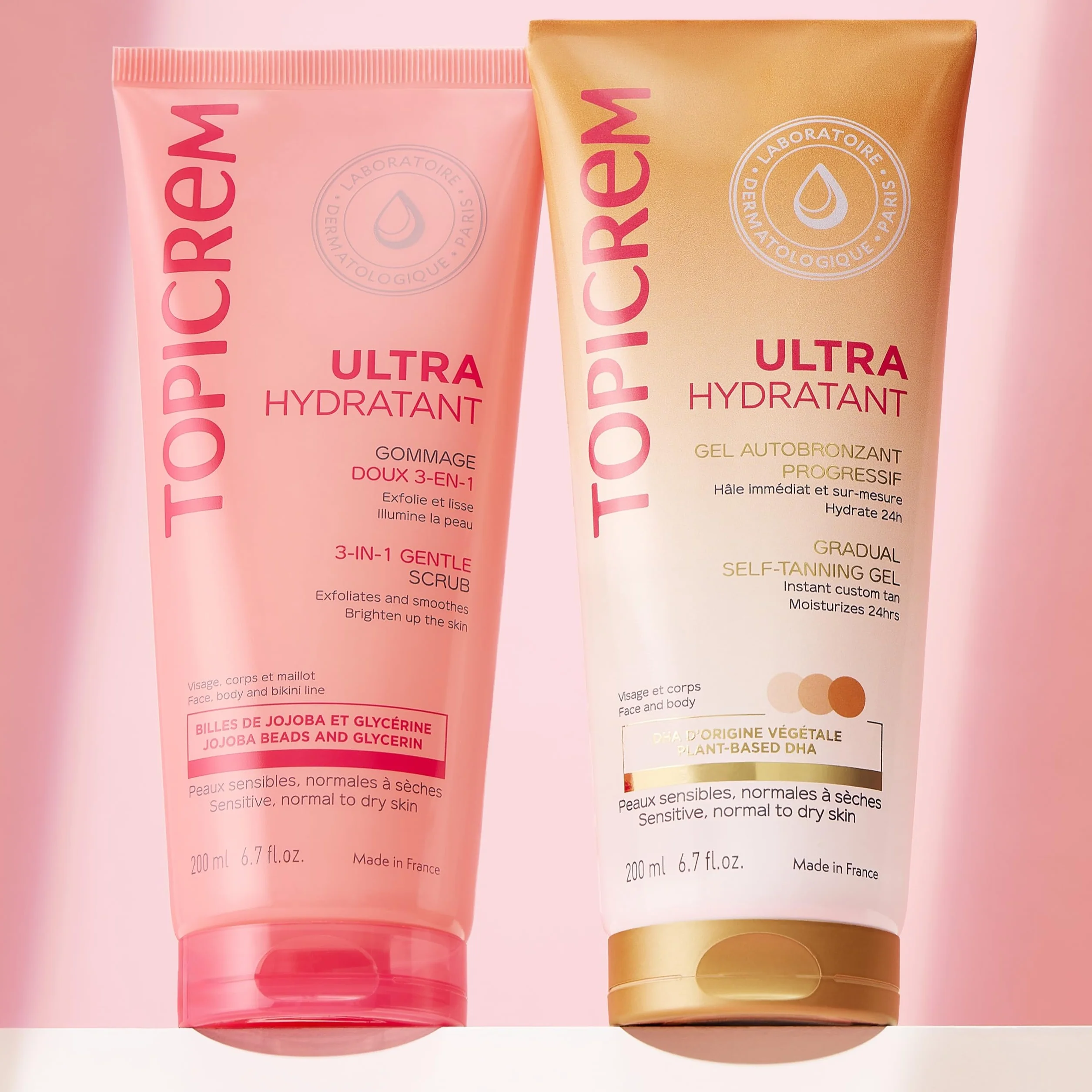 Topicrem Ultra Hydratant Gel Autobronzant Progressif Hydrate 24h Nourrit Protège Teint Hâlé Naturel Peaux Sensibles 200 ml