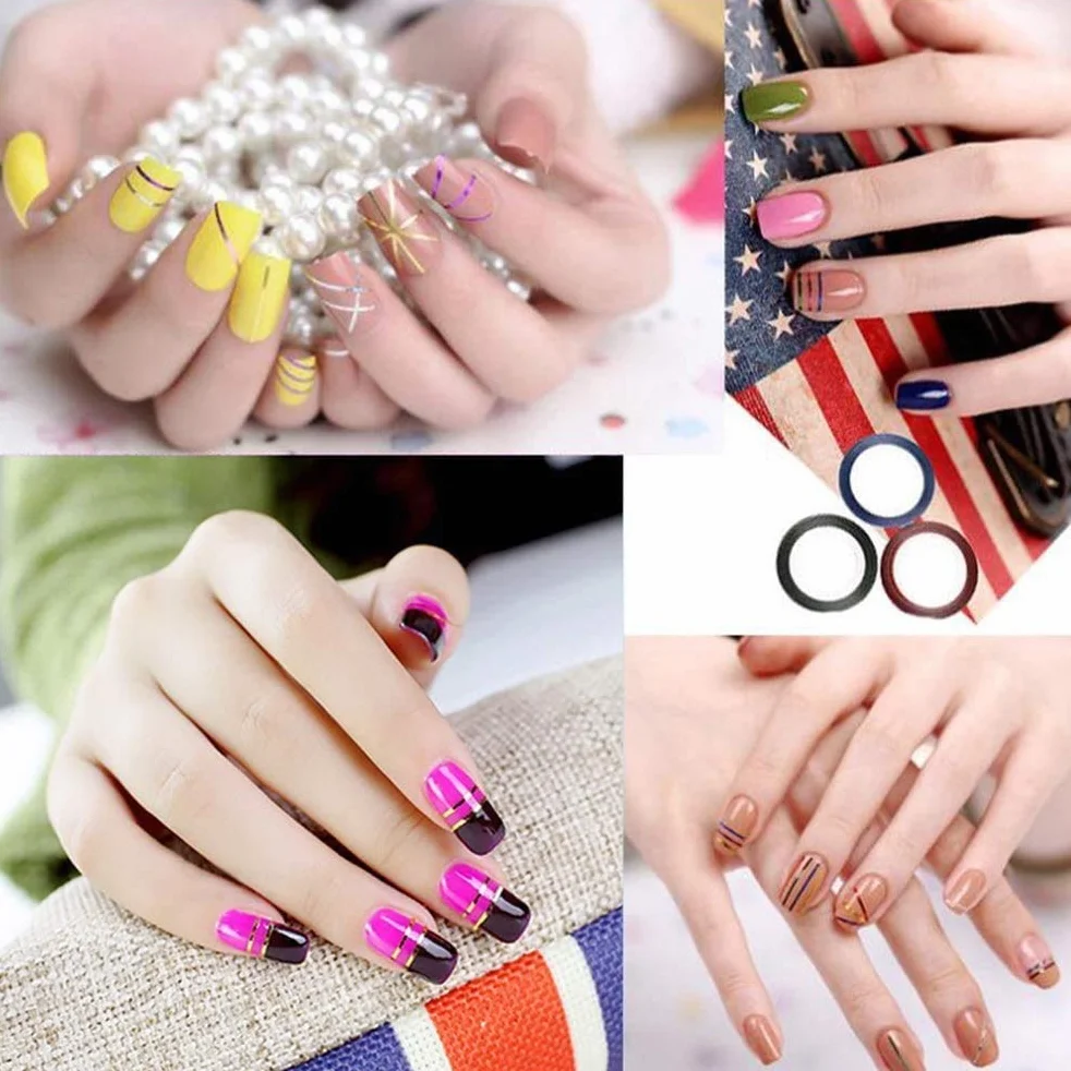 Sticker Nail Art 90Pcs Striping Tape Autocollant 30 Couleurs