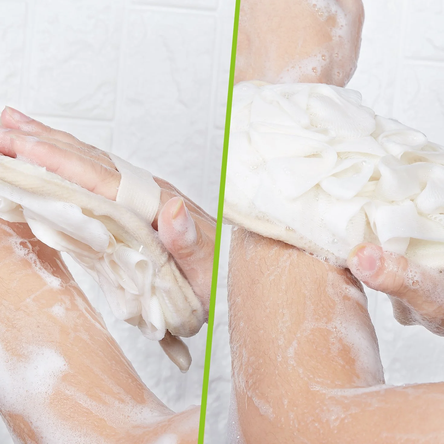 Éponge Luffa 2 en 1 Exfoliante & Gant pour Peeling, 1 Pièce Réutilisable pour Douche