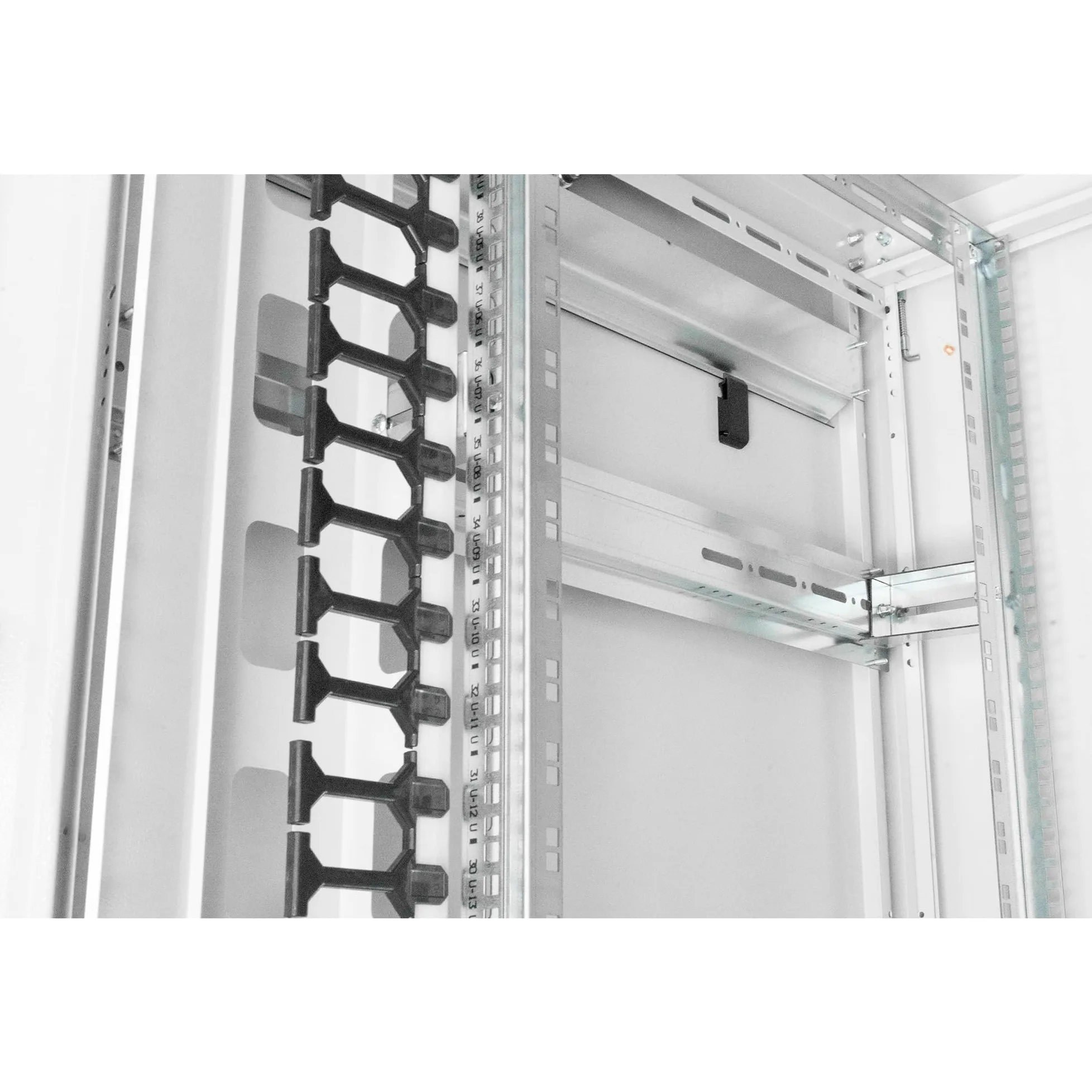 DIGITUS Armoire réseau - 19 Pouces Rack 42U - 80x100 cm - série Varioflex-N - capacité de Charge 1200 kg - Profondeur utile 770 mm - Porte Avant vitrée - Gris